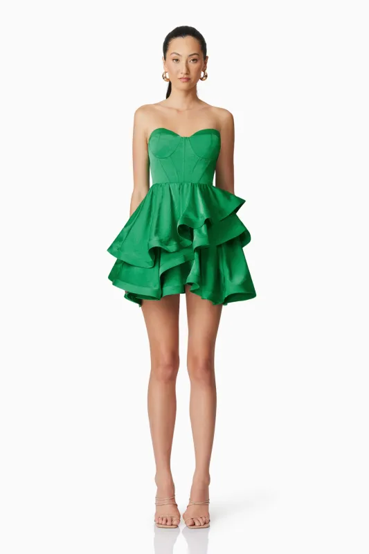 Roni Strapless Mini Dress in Green sold by Elliatt