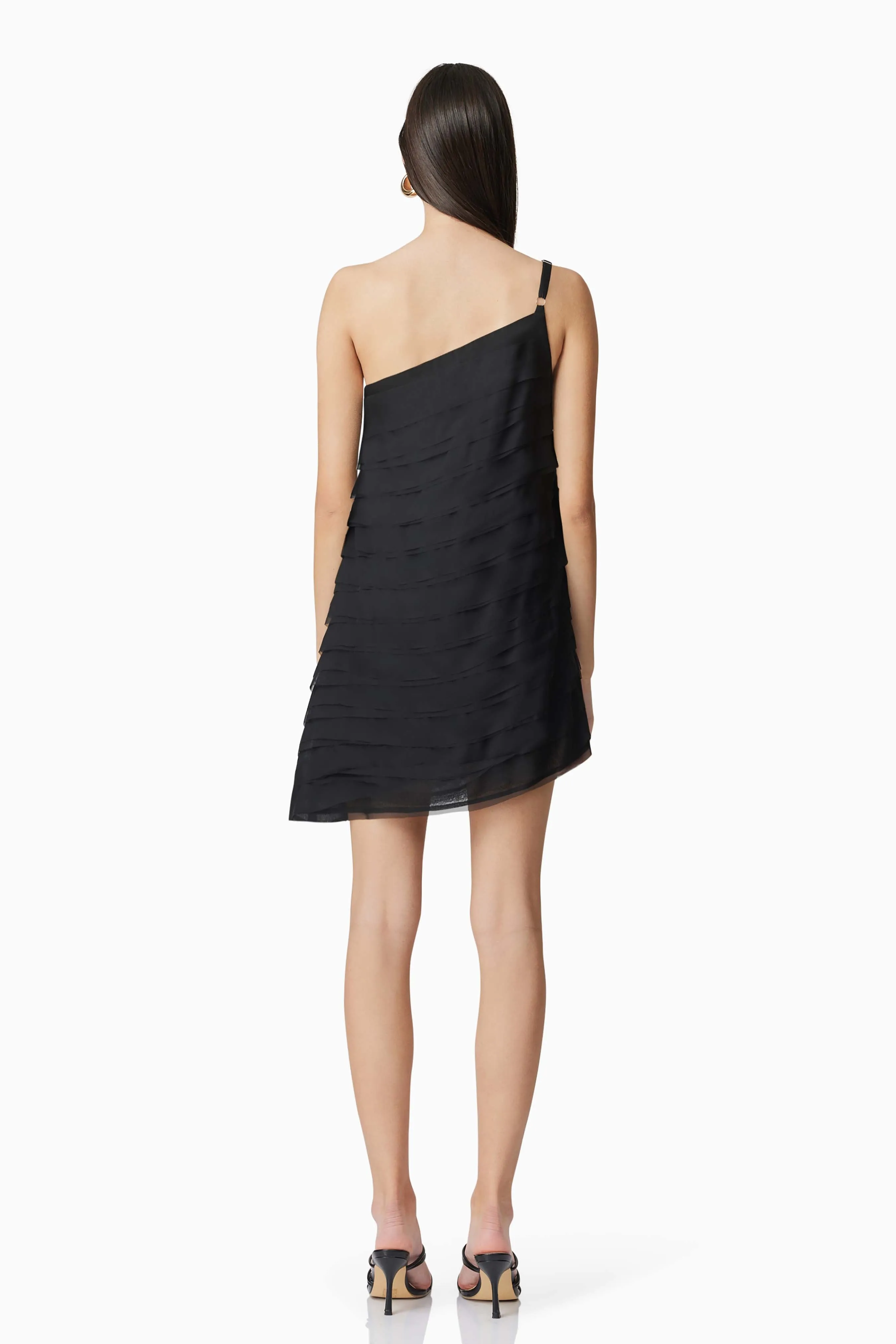 Eira One Shoulder Mini Dress in Black sold by Elliatt product image thumbnail 4