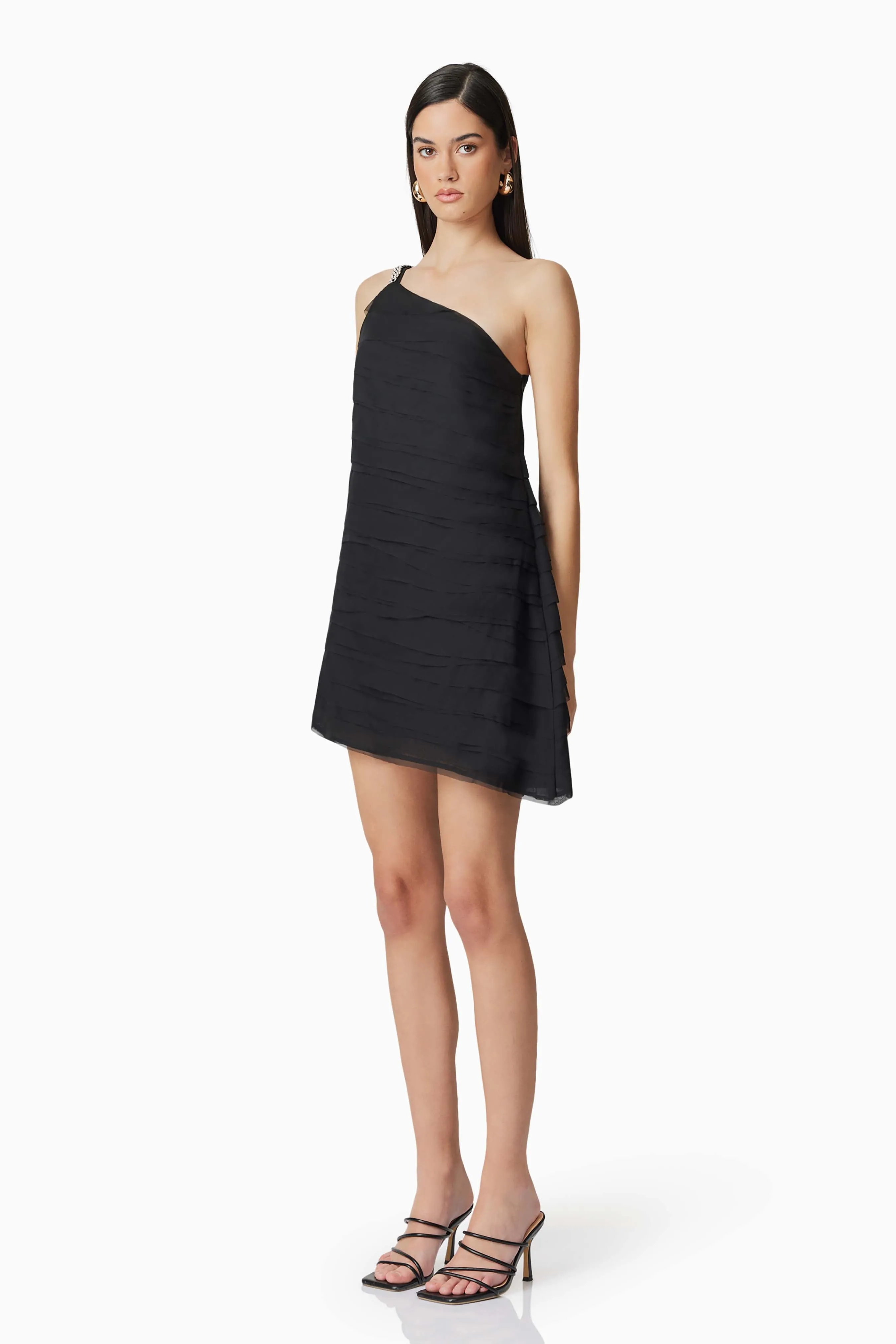 Eira One Shoulder Mini Dress in Black sold by Elliatt product image thumbnail 2