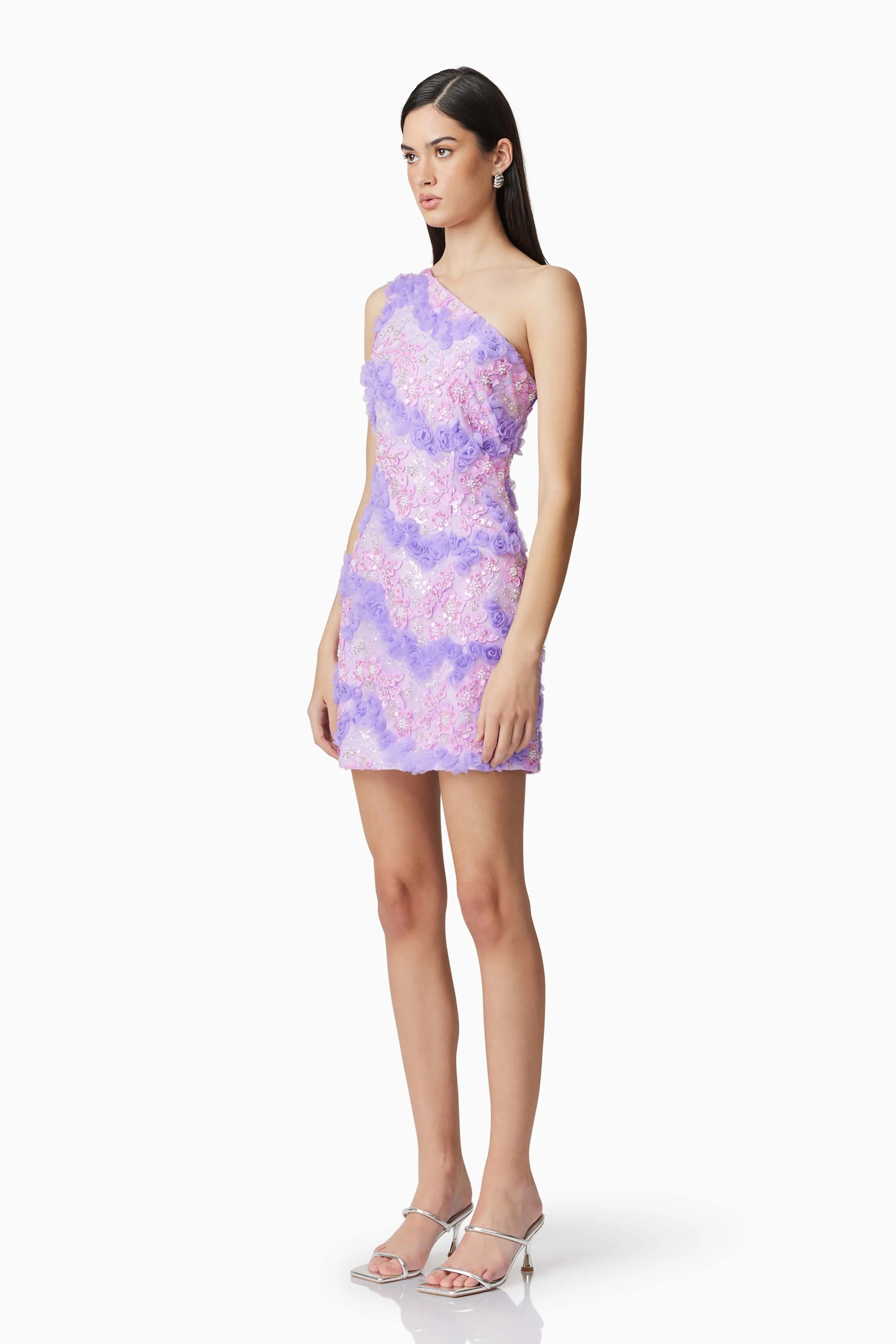 Vonni One Shoulder Mini Dress in Purple sold by Elliatt product image thumbnail 2