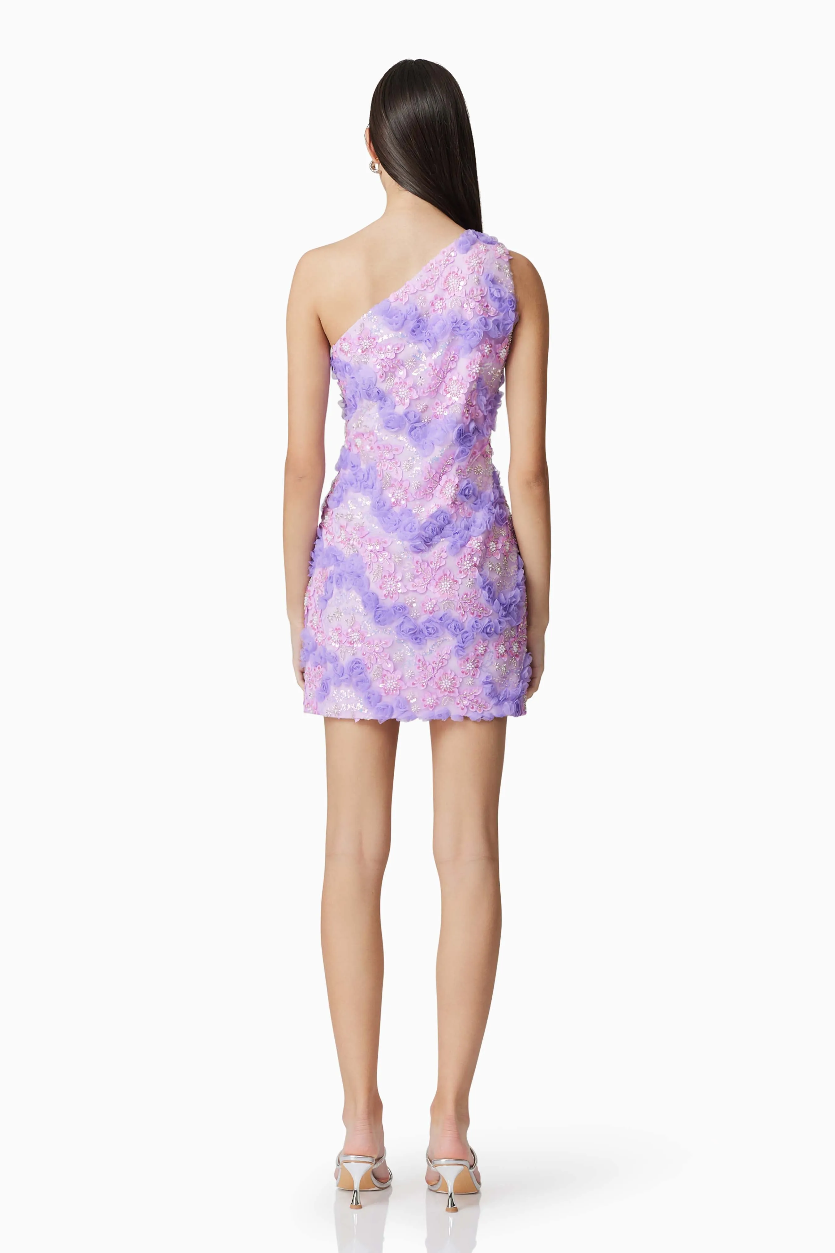 Vonni One Shoulder Mini Dress in Purple sold by Elliatt product image thumbnail 4