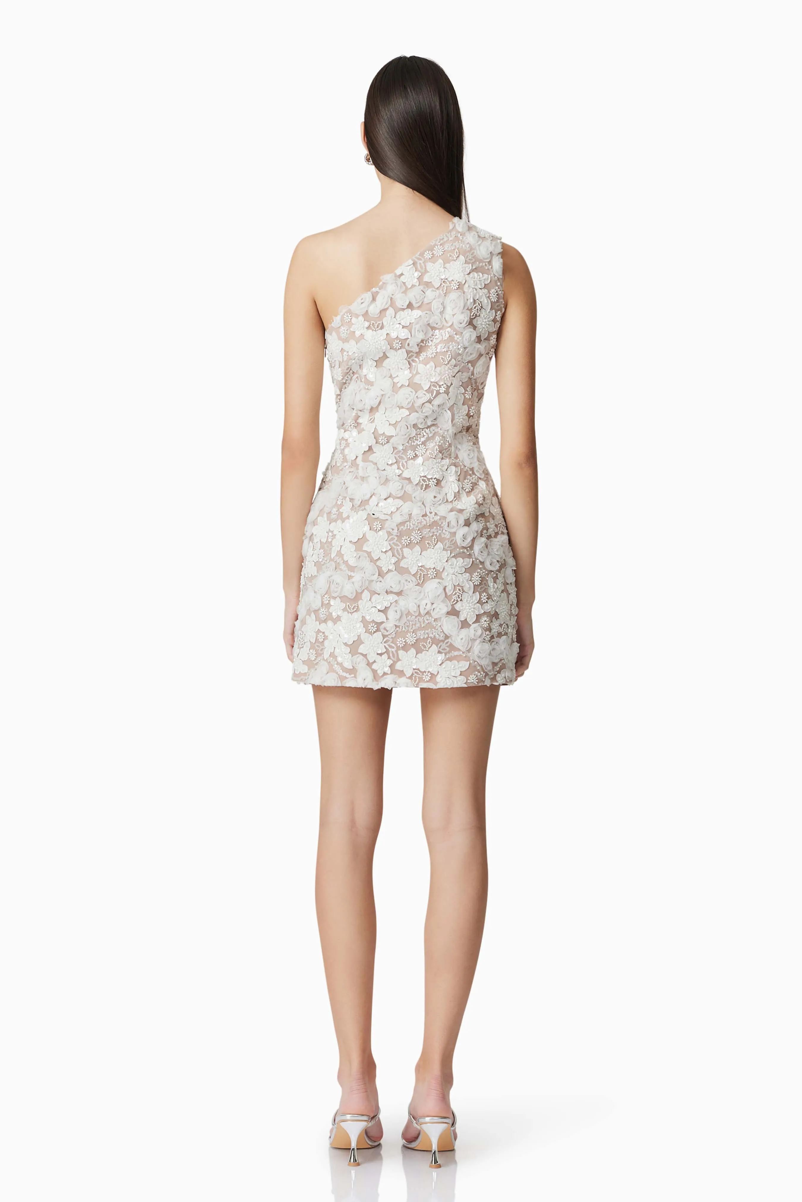 Vonni One Shoulder Mini Dress in White sold by Elliatt product image thumbnail 4