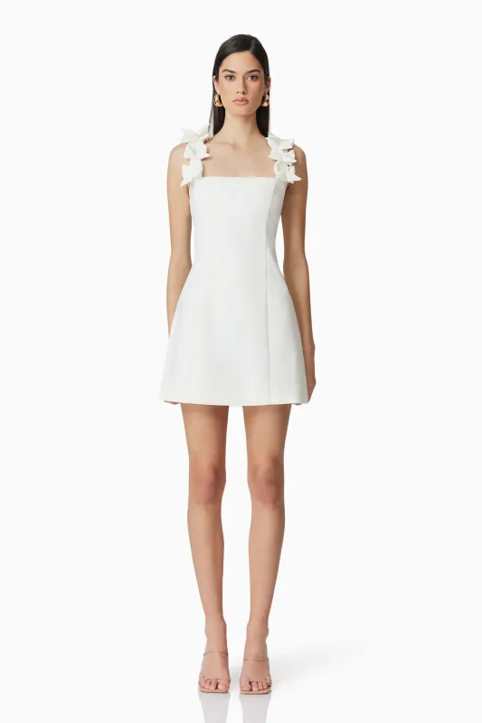 Celia Mini Dress in White sold by Elliatt