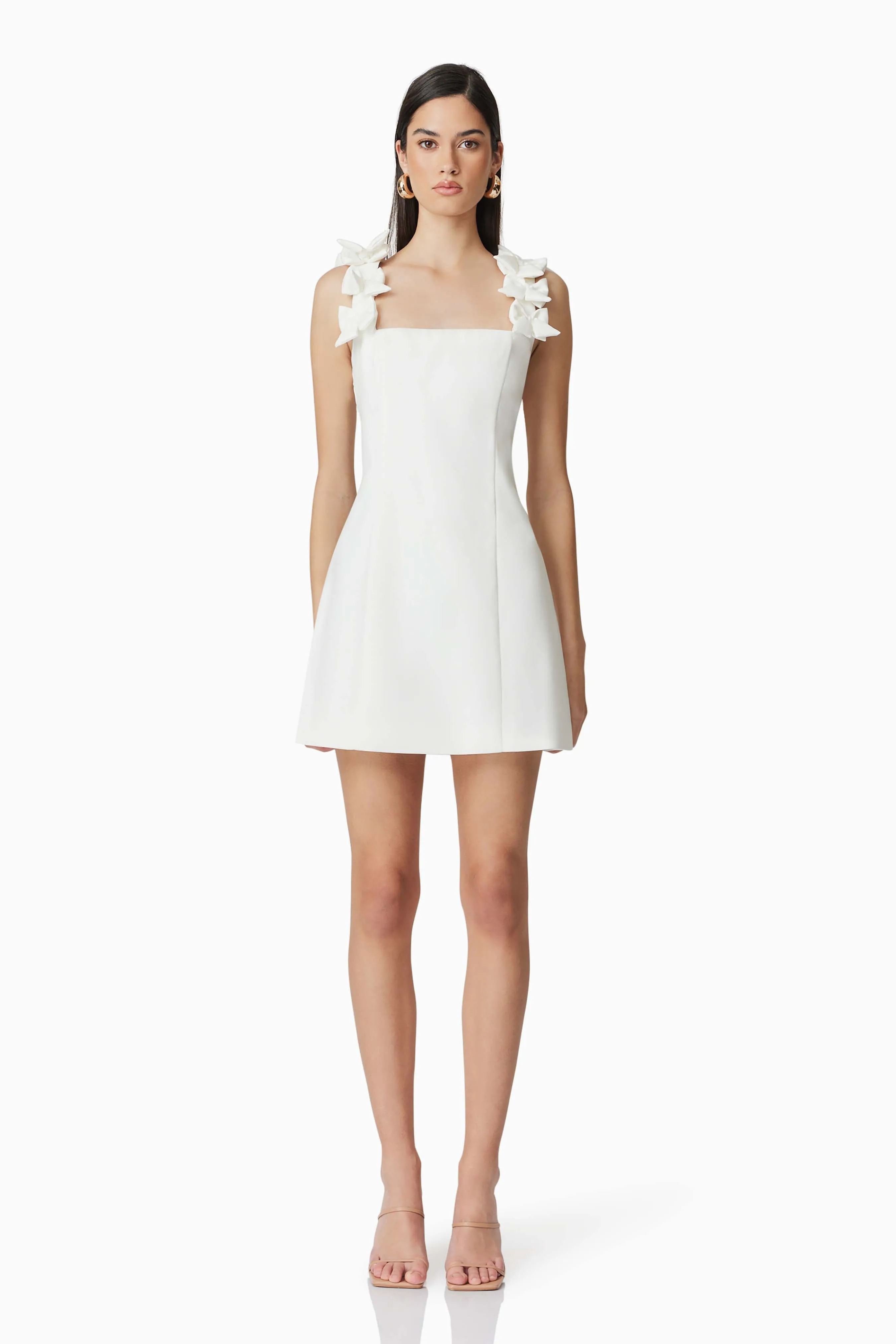 Celia Mini Dress in White sold by Elliatt