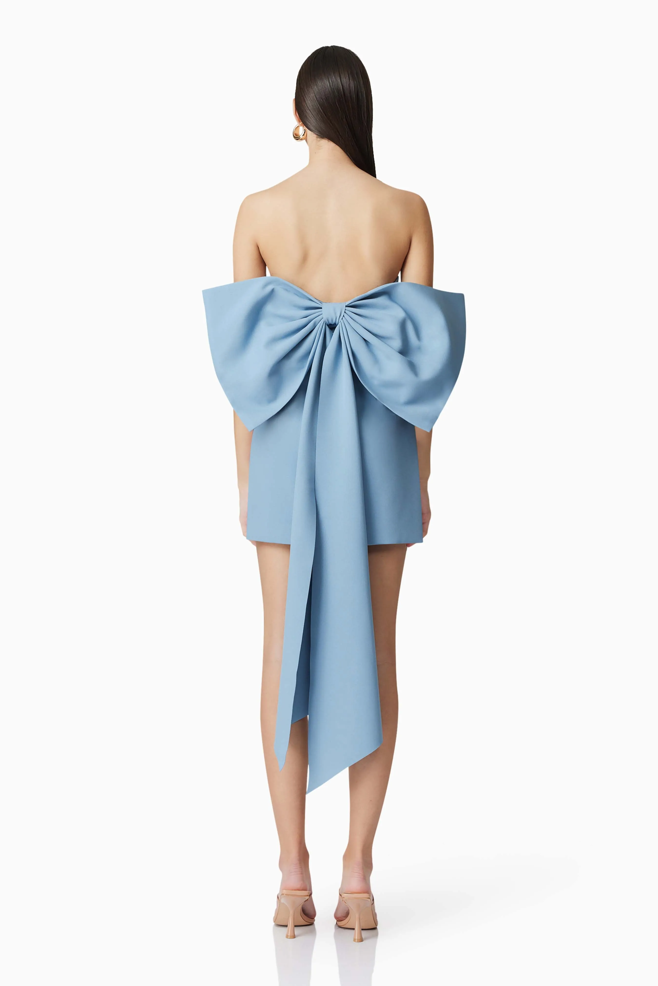 Celia Mini Bow Dress in Blue sold by Elliatt product image thumbnail 4
