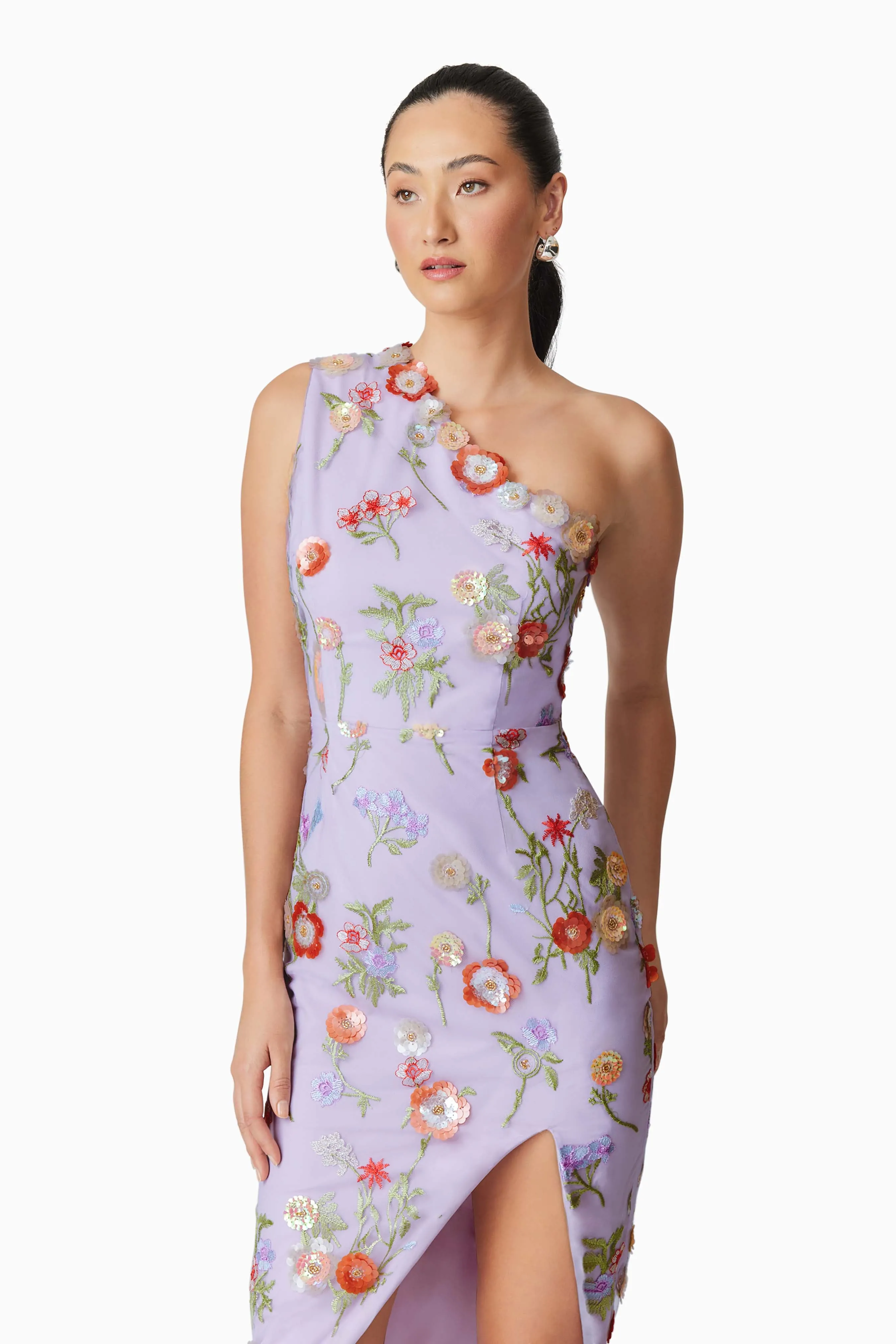 Naya One Shoulder Midi Dress in Purple sold by Elliatt product image thumbnail 5