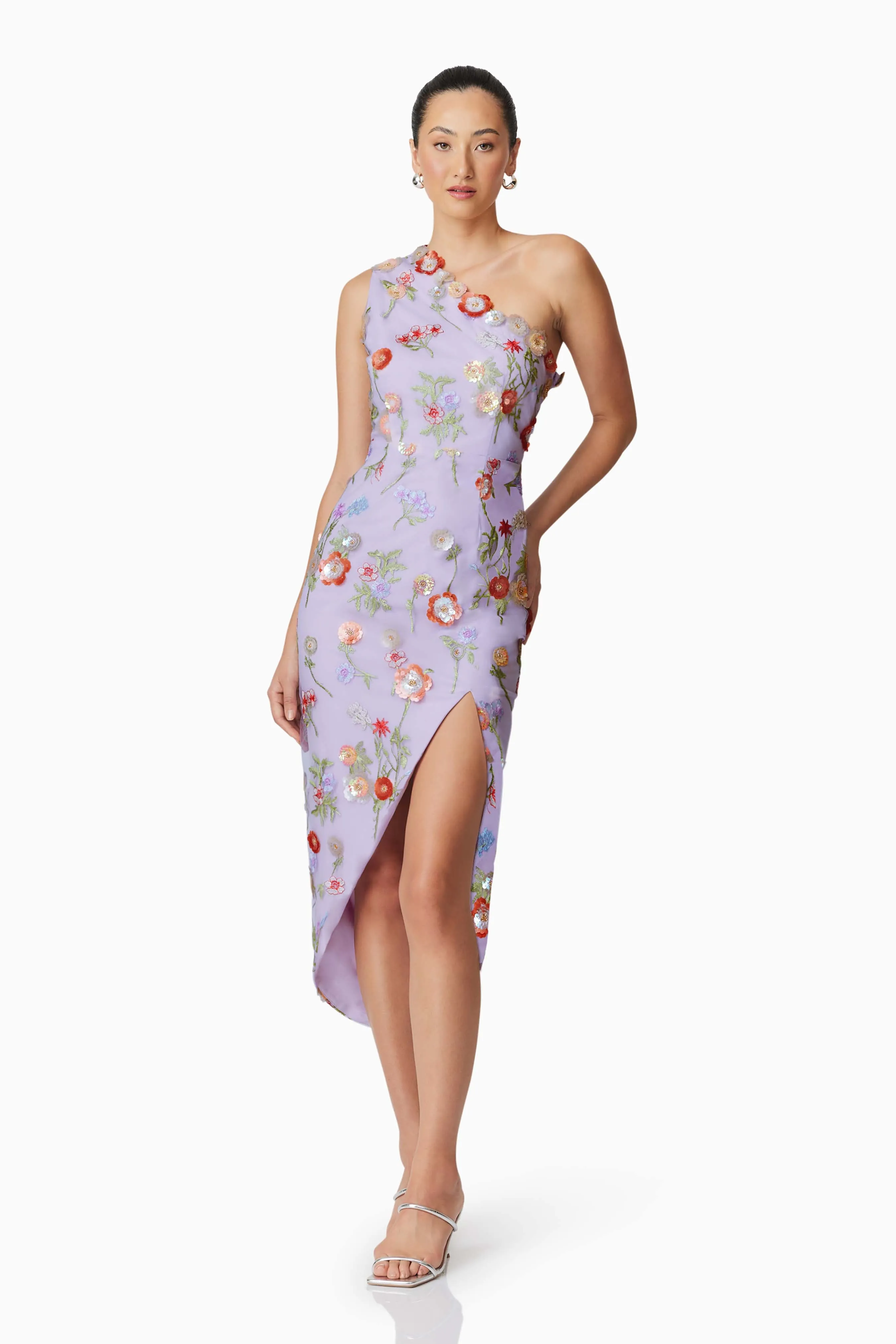 Naya One Shoulder Midi Dress in Purple sold by Elliatt product image thumbnail 3