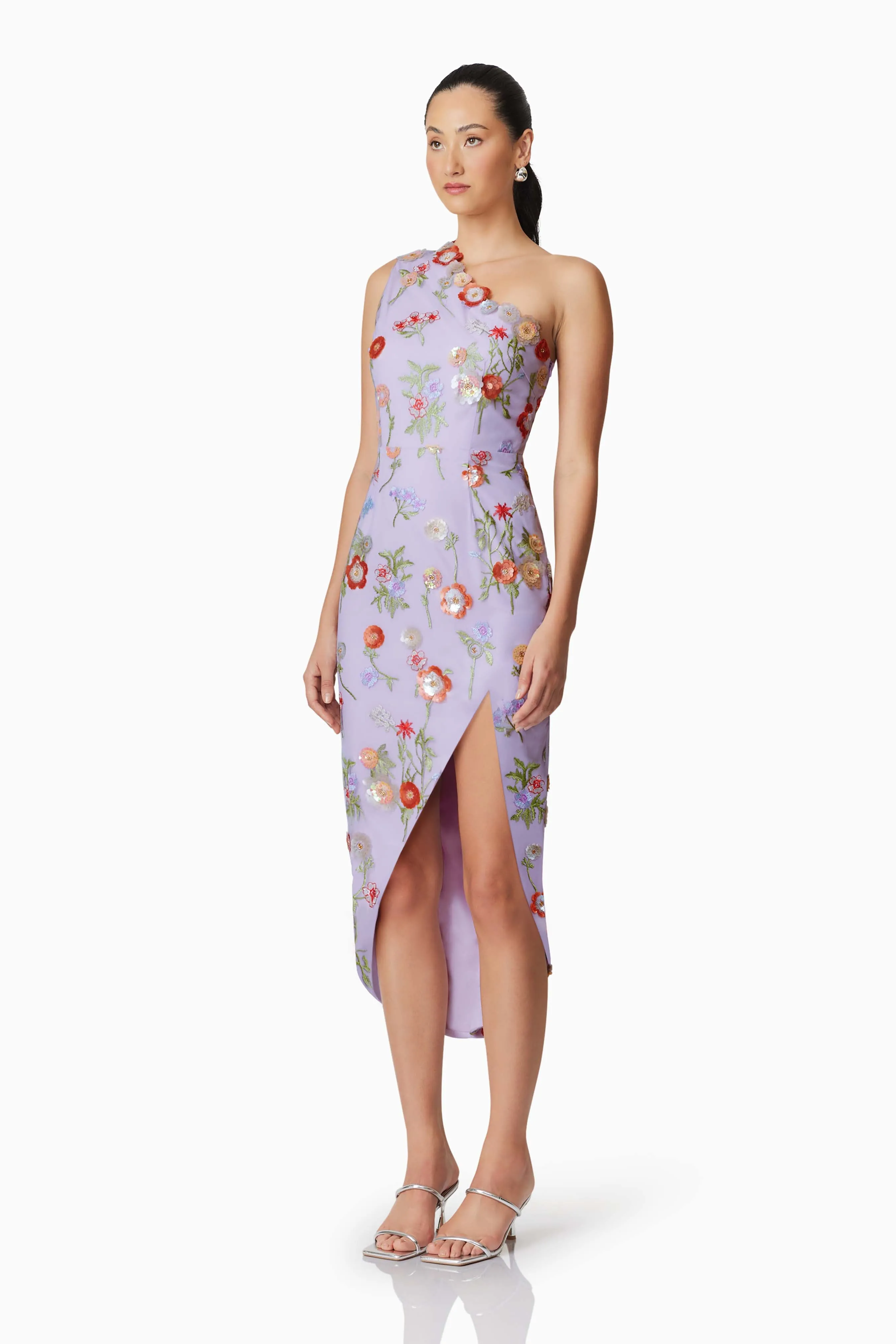 Naya One Shoulder Midi Dress in Purple sold by Elliatt product image thumbnail 2