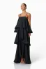 Tilly Tiered Maxi Dress in Black sold by Elliatt