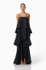 Tilly Tiered Maxi Dress in Black sold by Elliatt