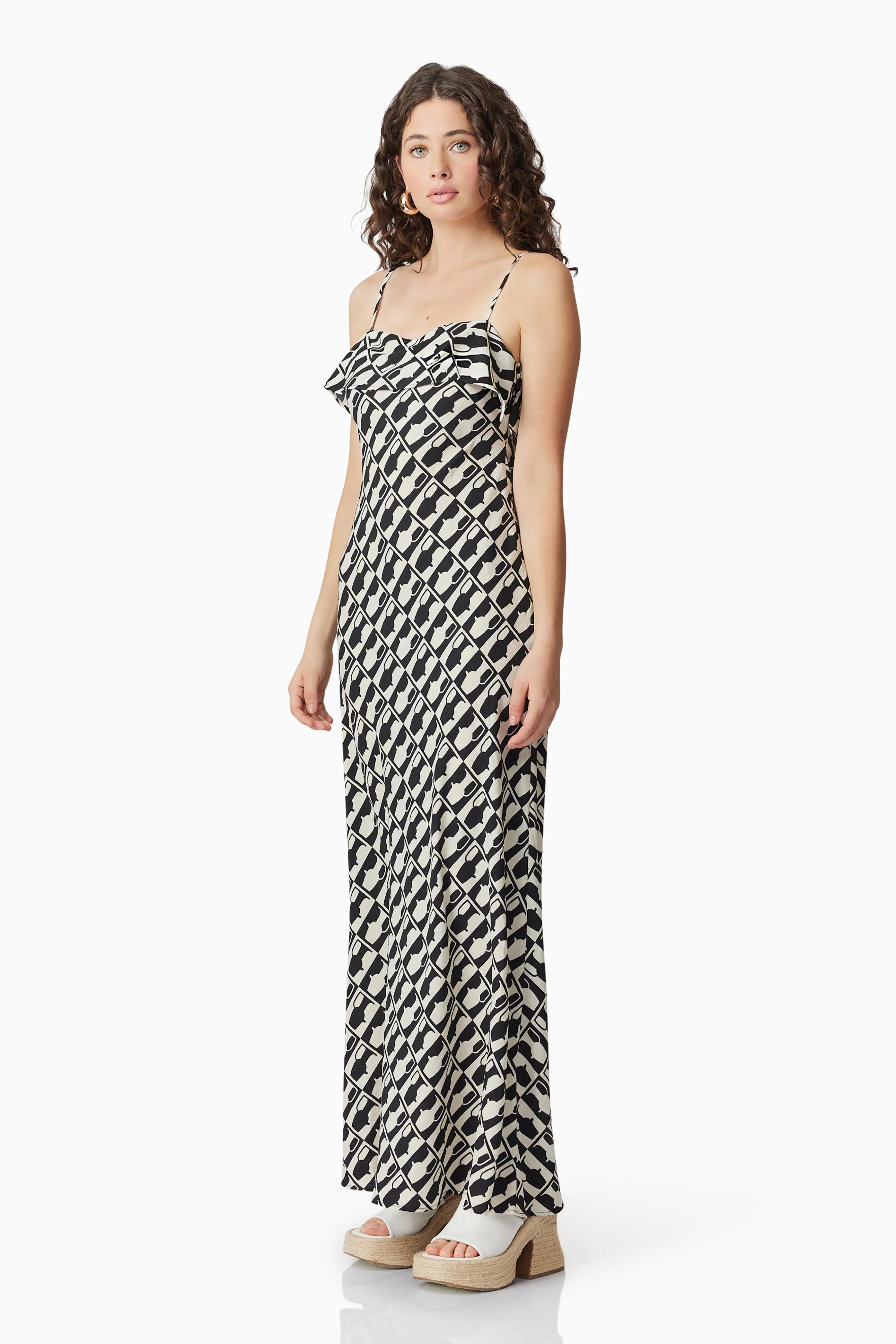 CURAAE Gianna Maxi Dress In Black & White sold by Elliatt product image thumbnail 2