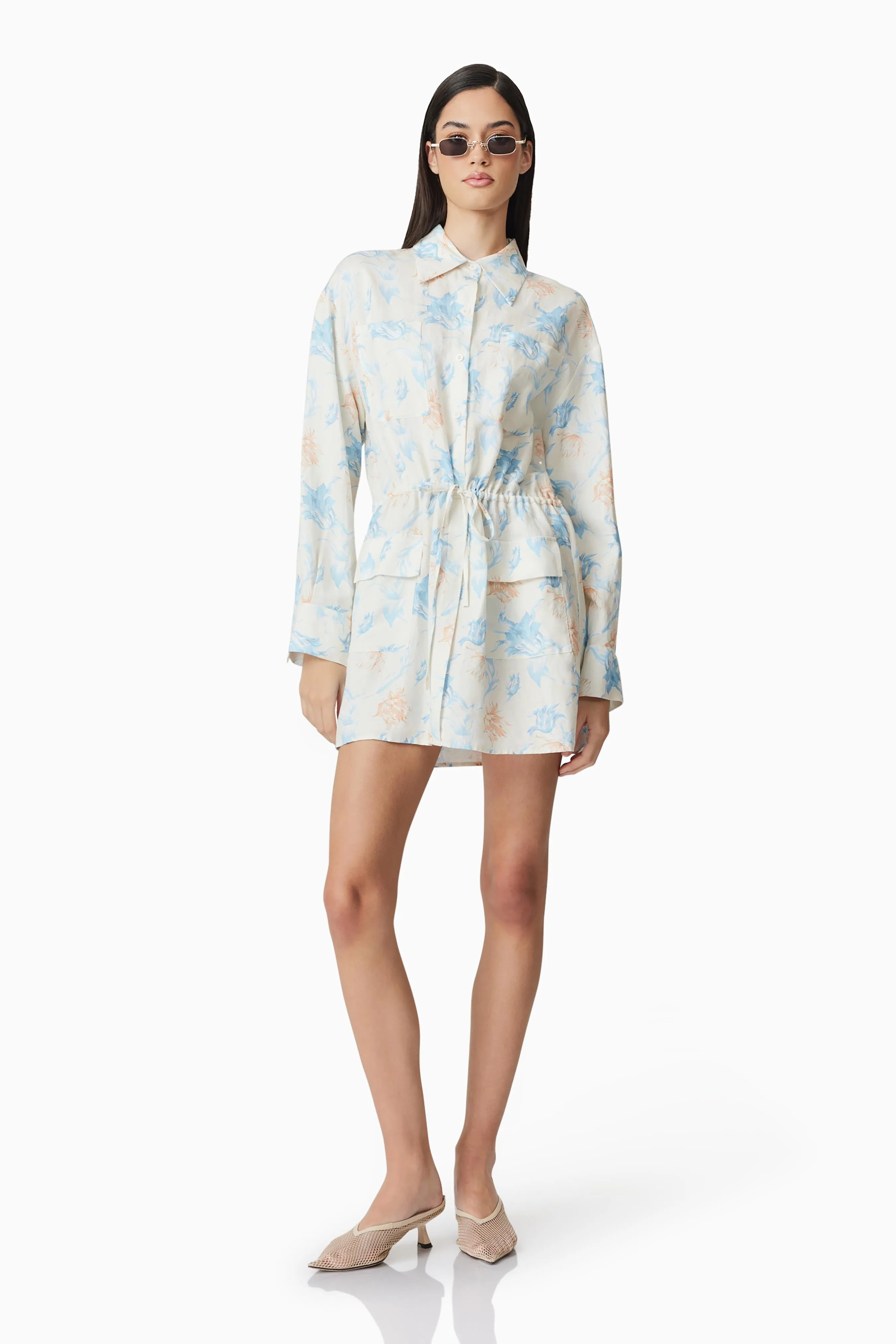 CURAAE Esther Floral Mini Shirt Dress sold by Elliatt product image thumbnail 3