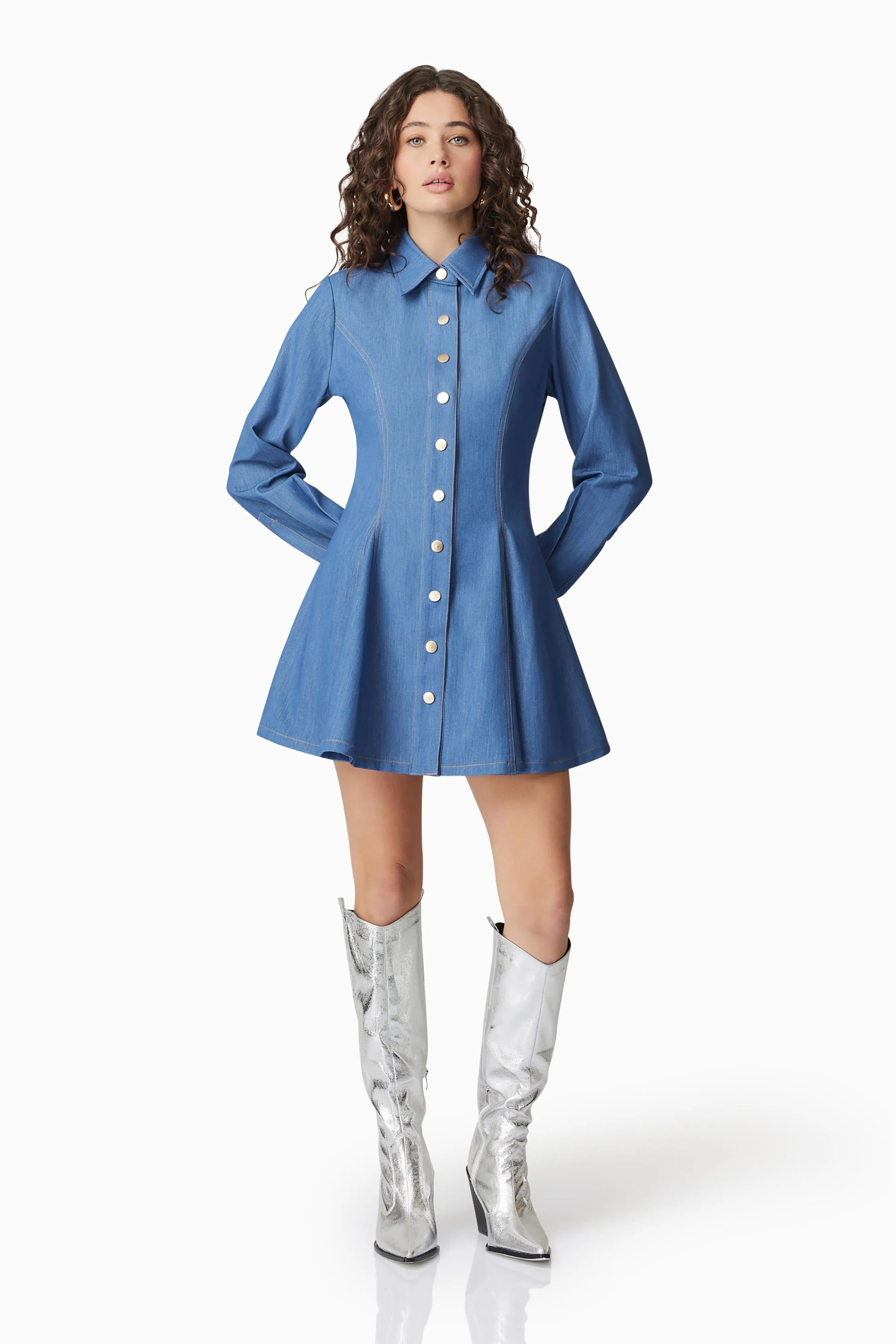 CURAAE Stella Denim Mini Dress sold by Elliatt product image thumbnail 3