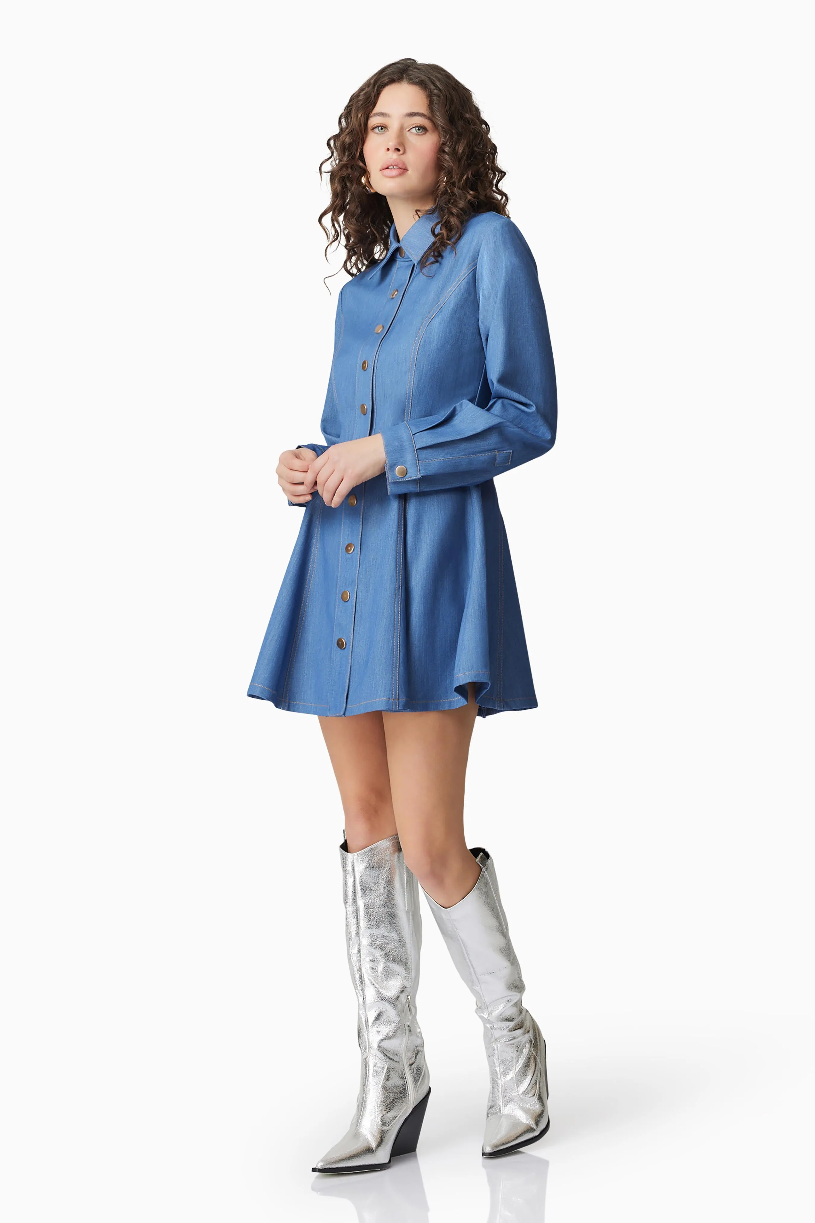 CURAAE Stella Denim Mini Dress sold by Elliatt product image thumbnail 2