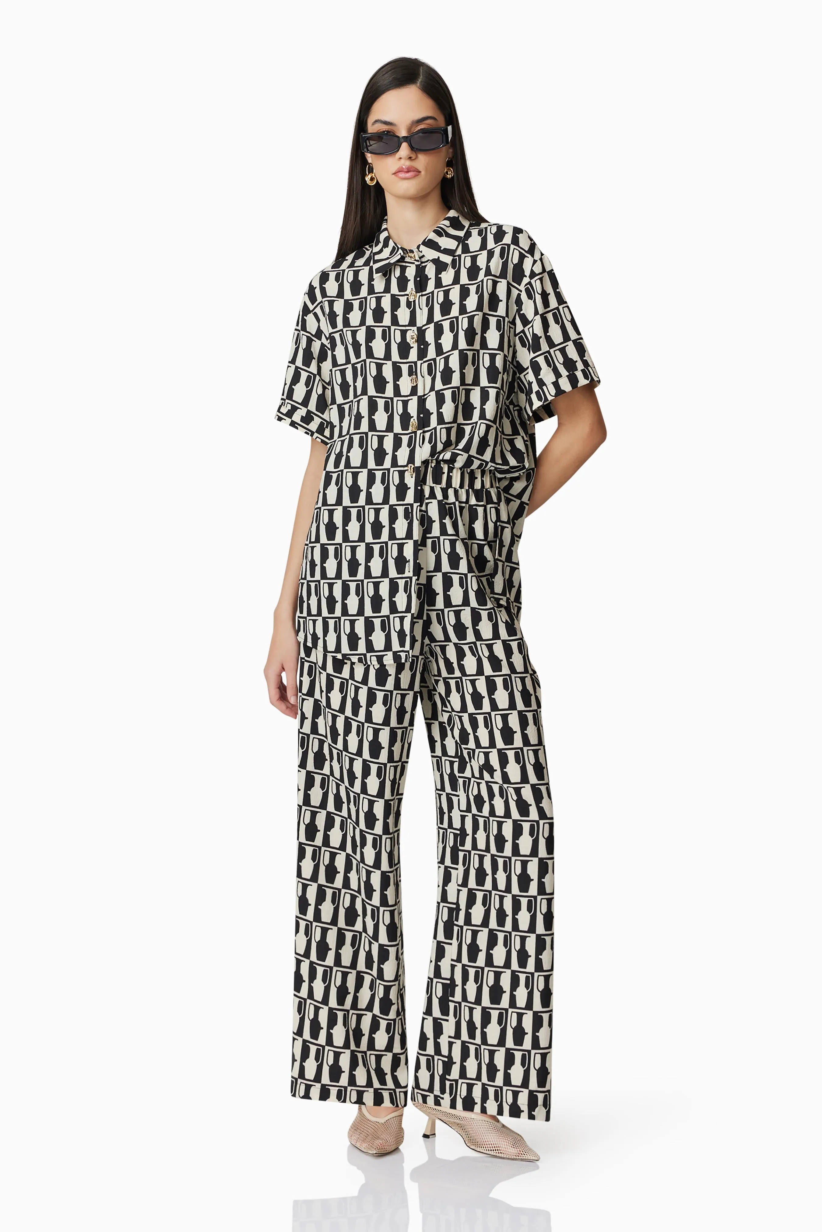 CURAAE Gianna Trousers In Black & White sold by Elliatt product image thumbnail 4