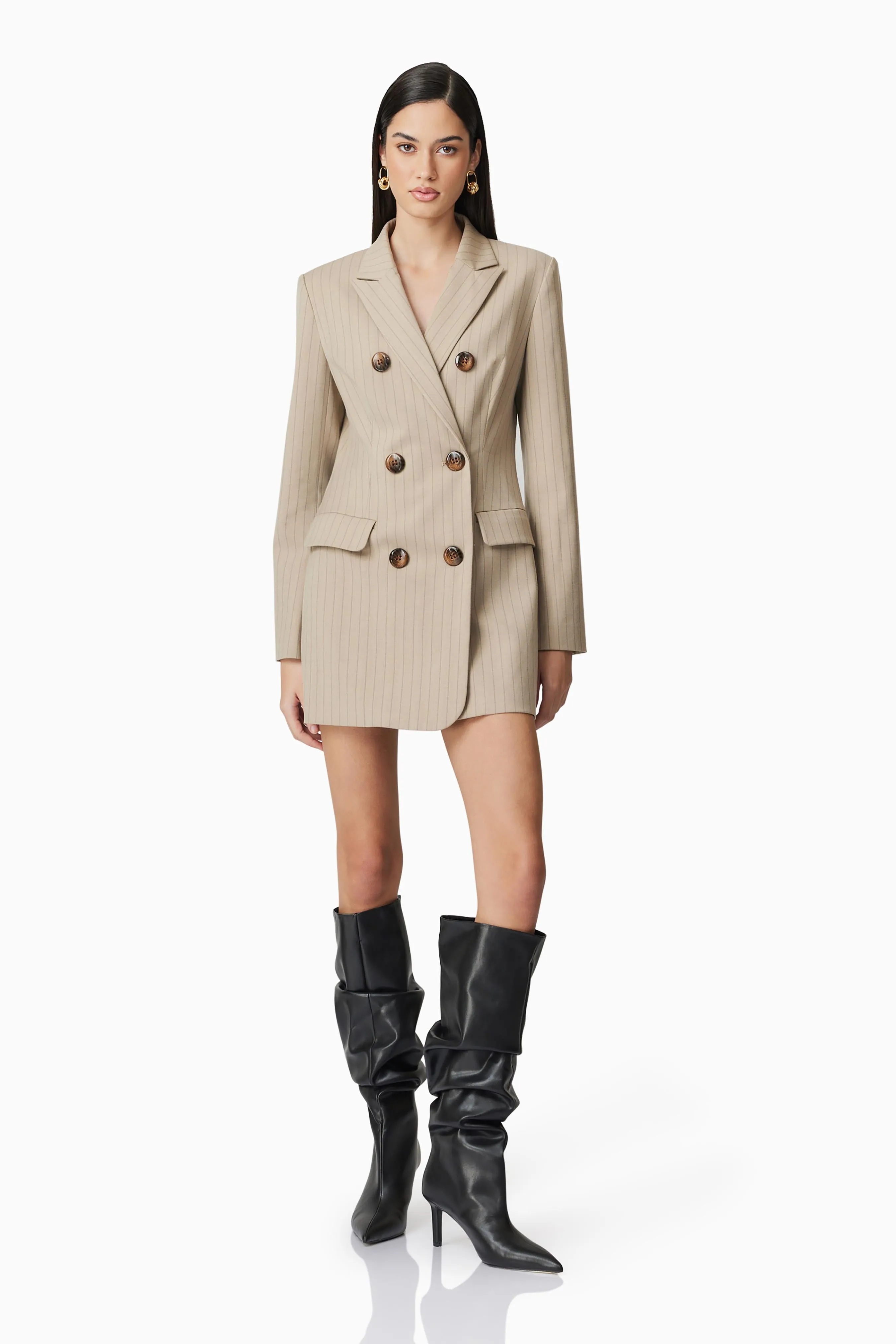 CURAAE Zara Blazer Dress in Beige sold by Elliatt product image thumbnail 3