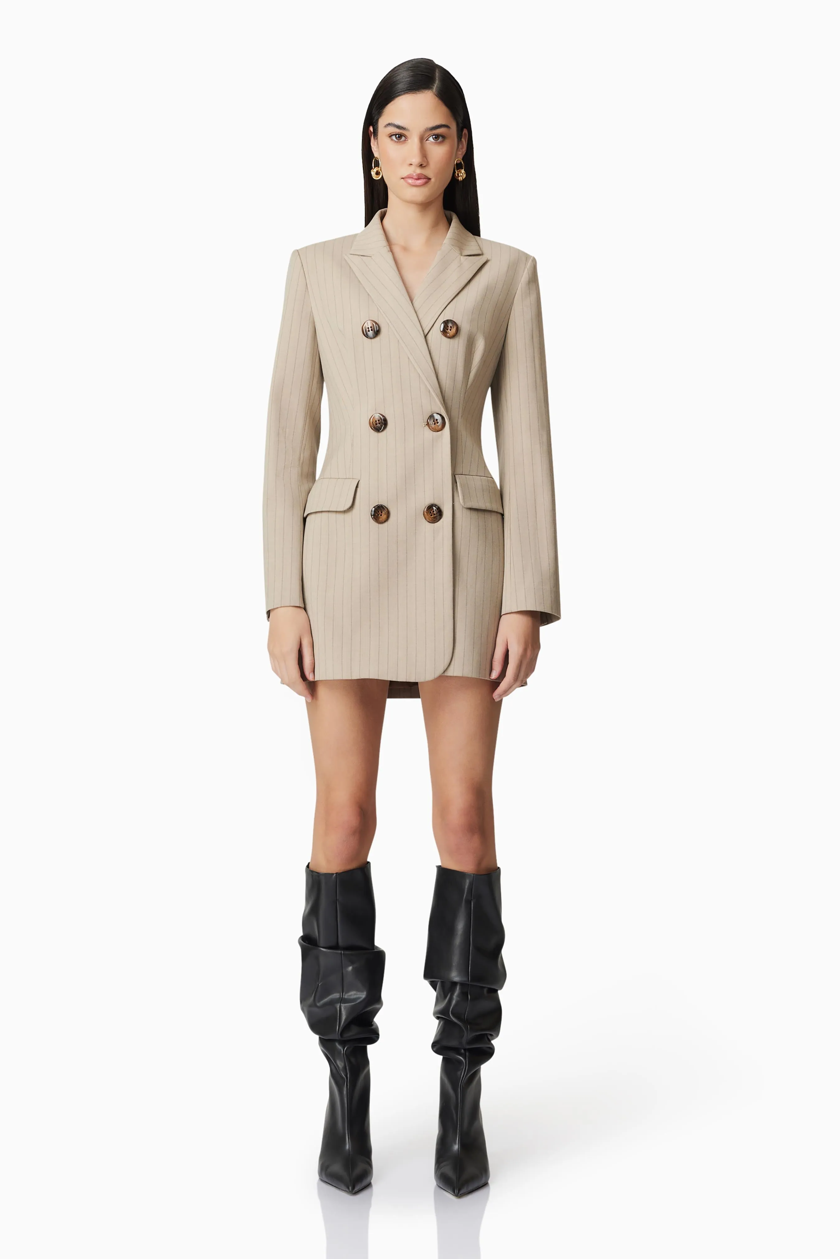 CURAAE Zara Blazer Dress in Beige sold by Elliatt