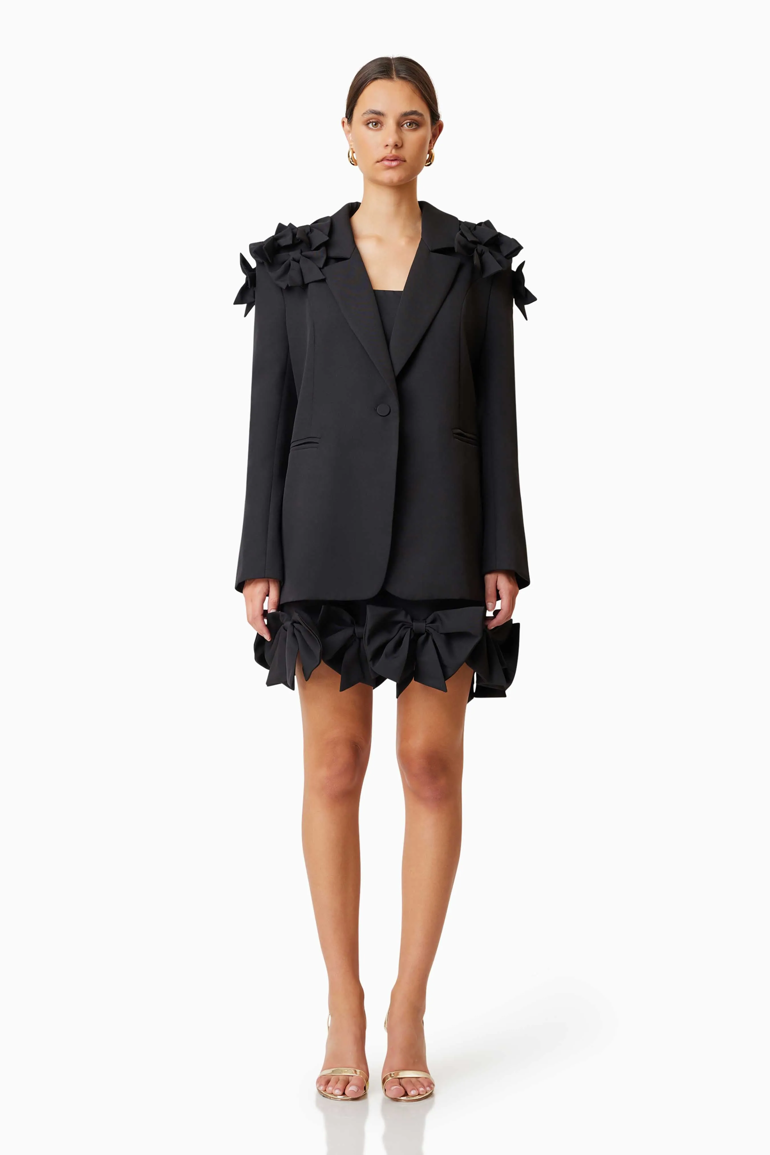 Kennedy Oversized Tailored Jacket in Black sold by Elliatt