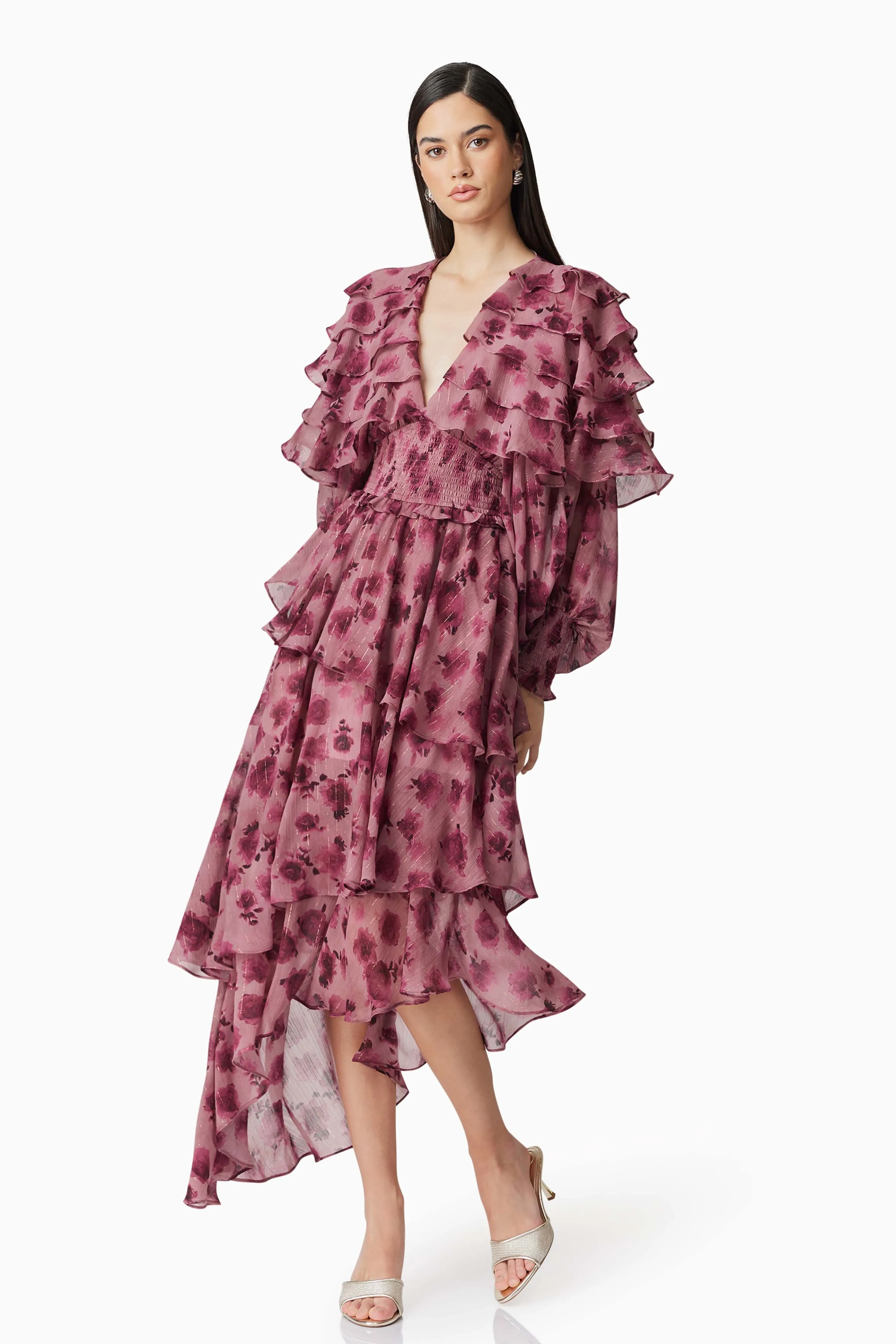 Monica Long Sleeve Midi Dress in Purple sold by Elliatt product image thumbnail 3