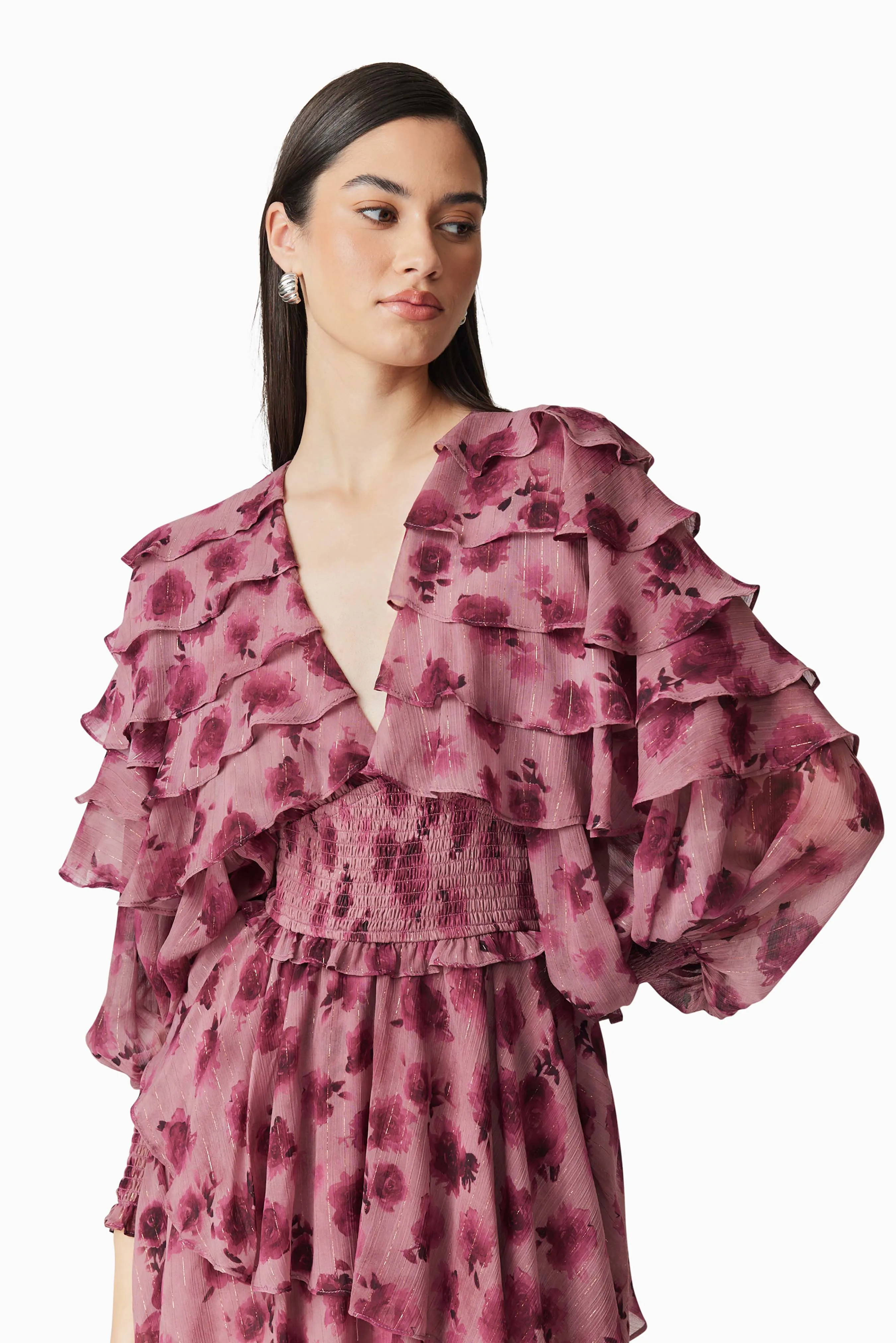 Monica Long Sleeve Midi Dress in Purple sold by Elliatt product image thumbnail 5