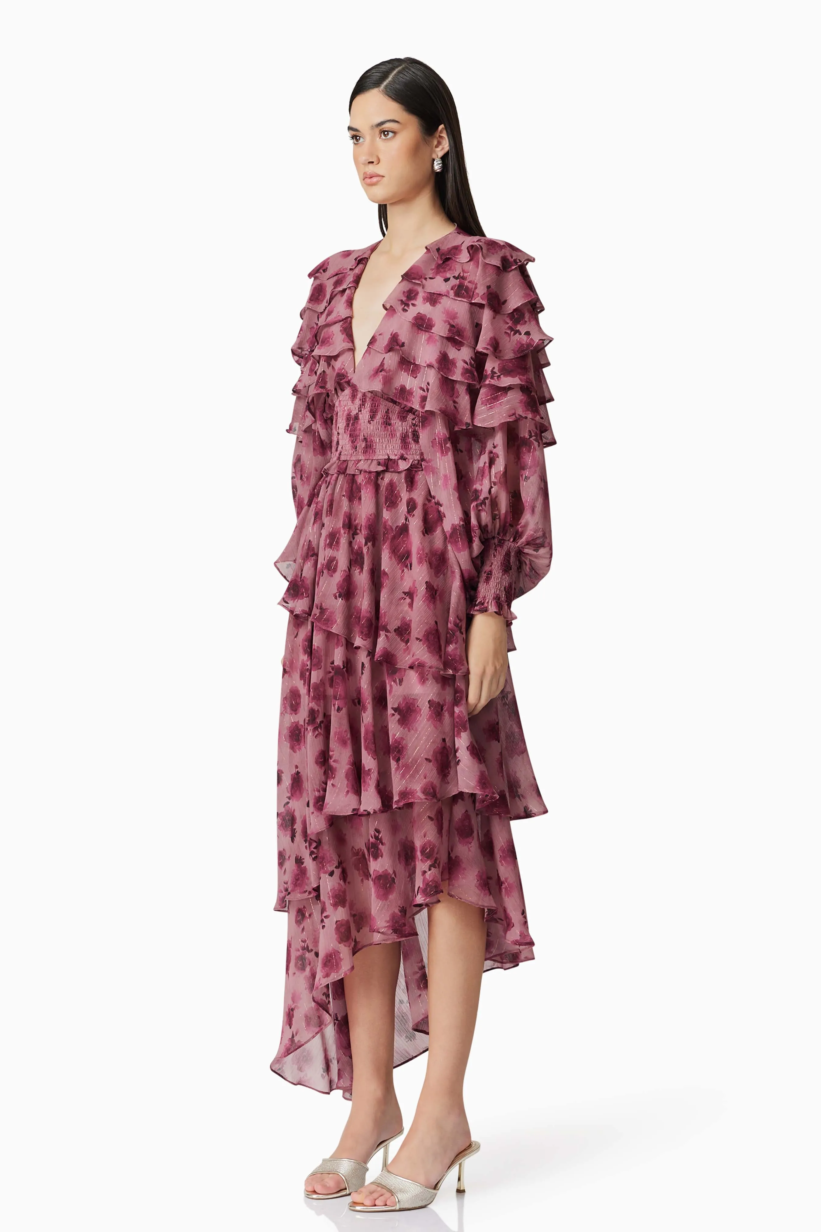 Monica Long Sleeve Midi Dress in Purple sold by Elliatt product image thumbnail 2