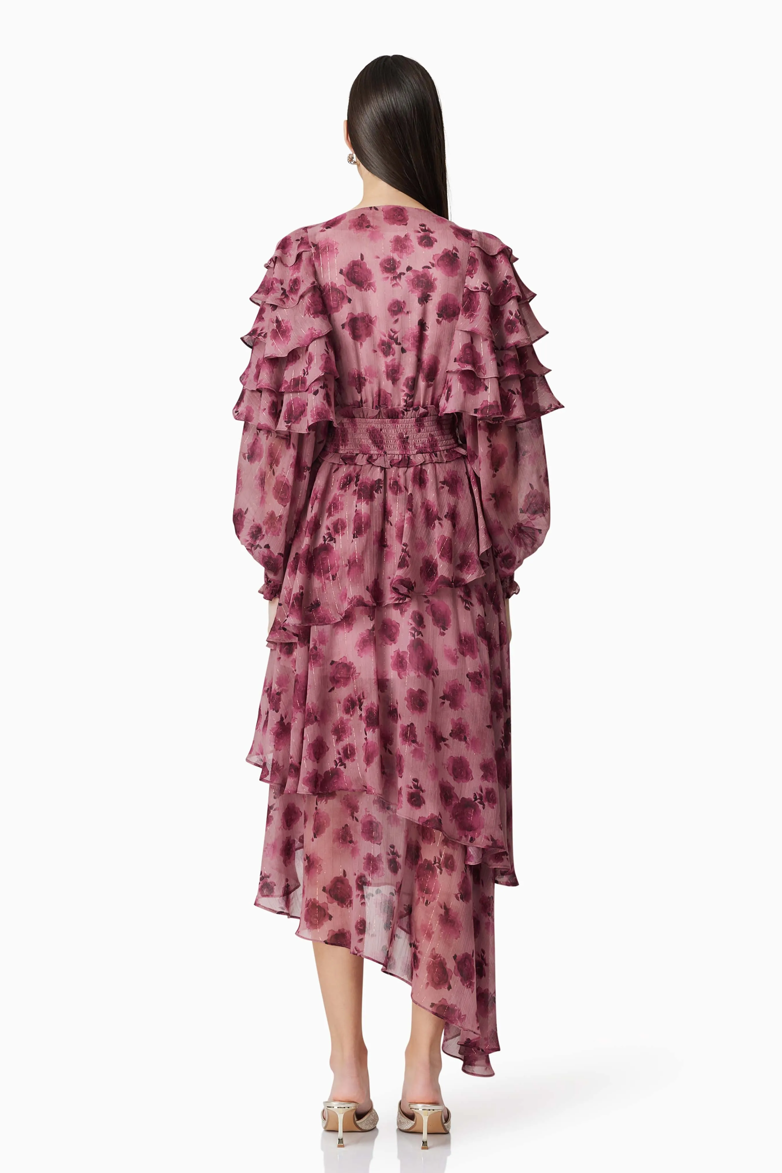 Monica Long Sleeve Midi Dress in Purple sold by Elliatt product image thumbnail 4