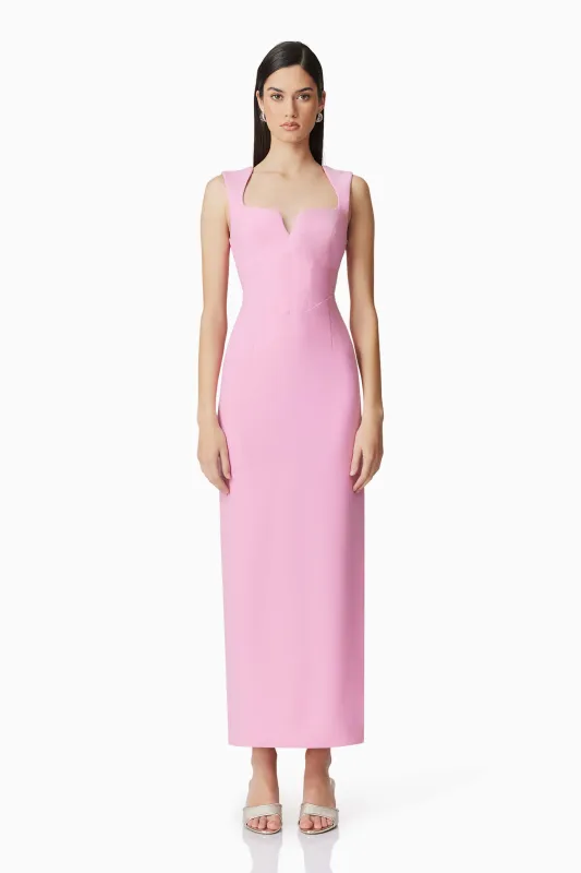 Gia Fitted Gown in Pink made by Elliatt
