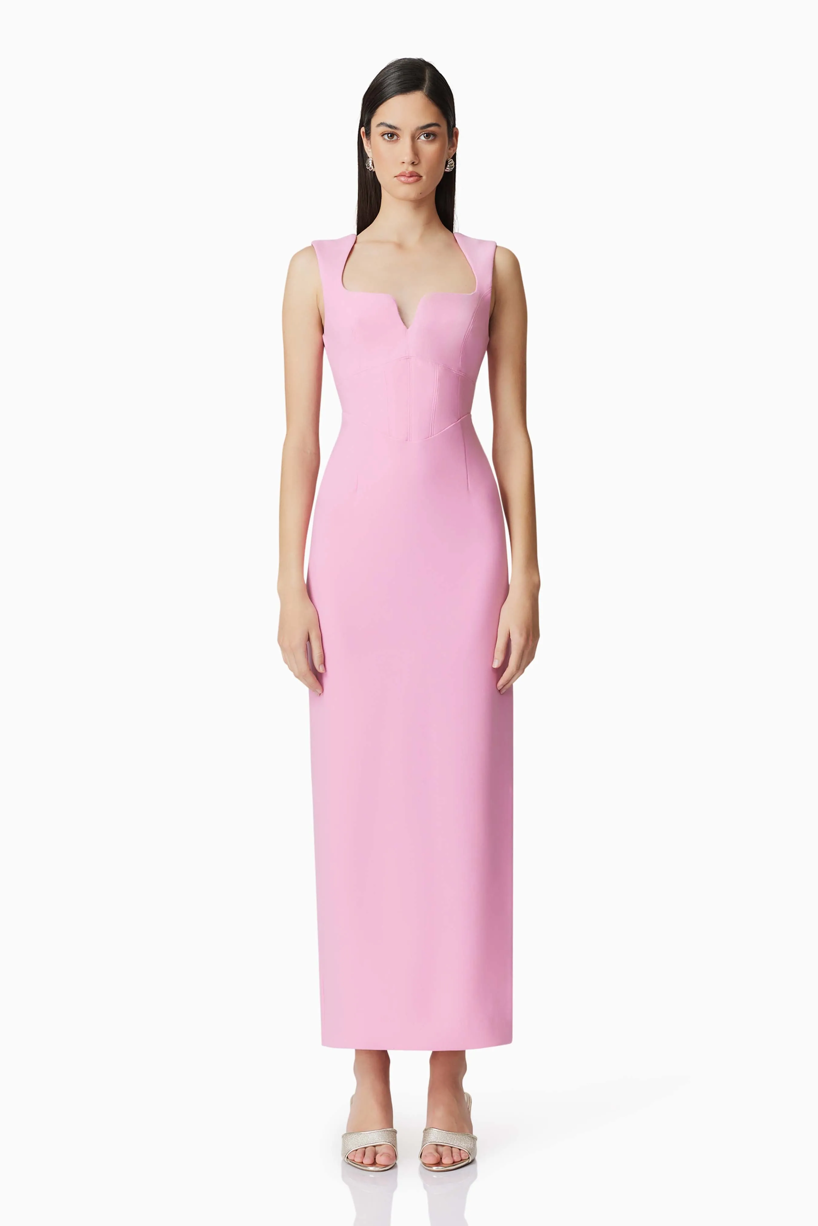 Gia Fitted Gown in Pink sold by Elliatt