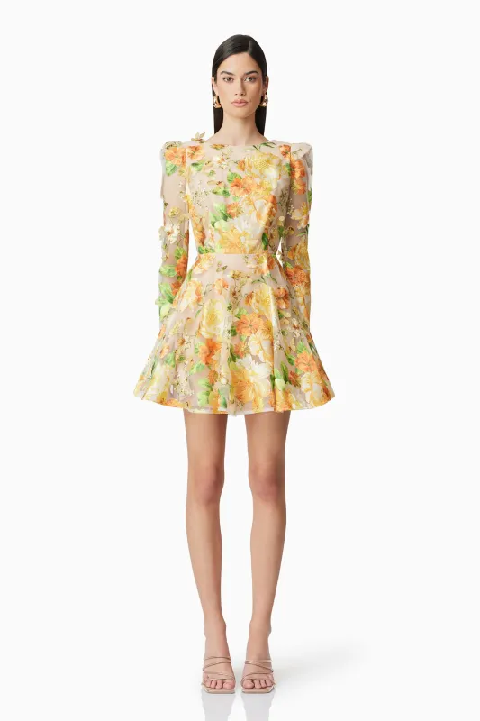 Aella A-Line Mini Dress in Yellow sold by Elliatt