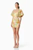 Aella Puff Sleeve Mini Dress in Yellow sold by Elliatt