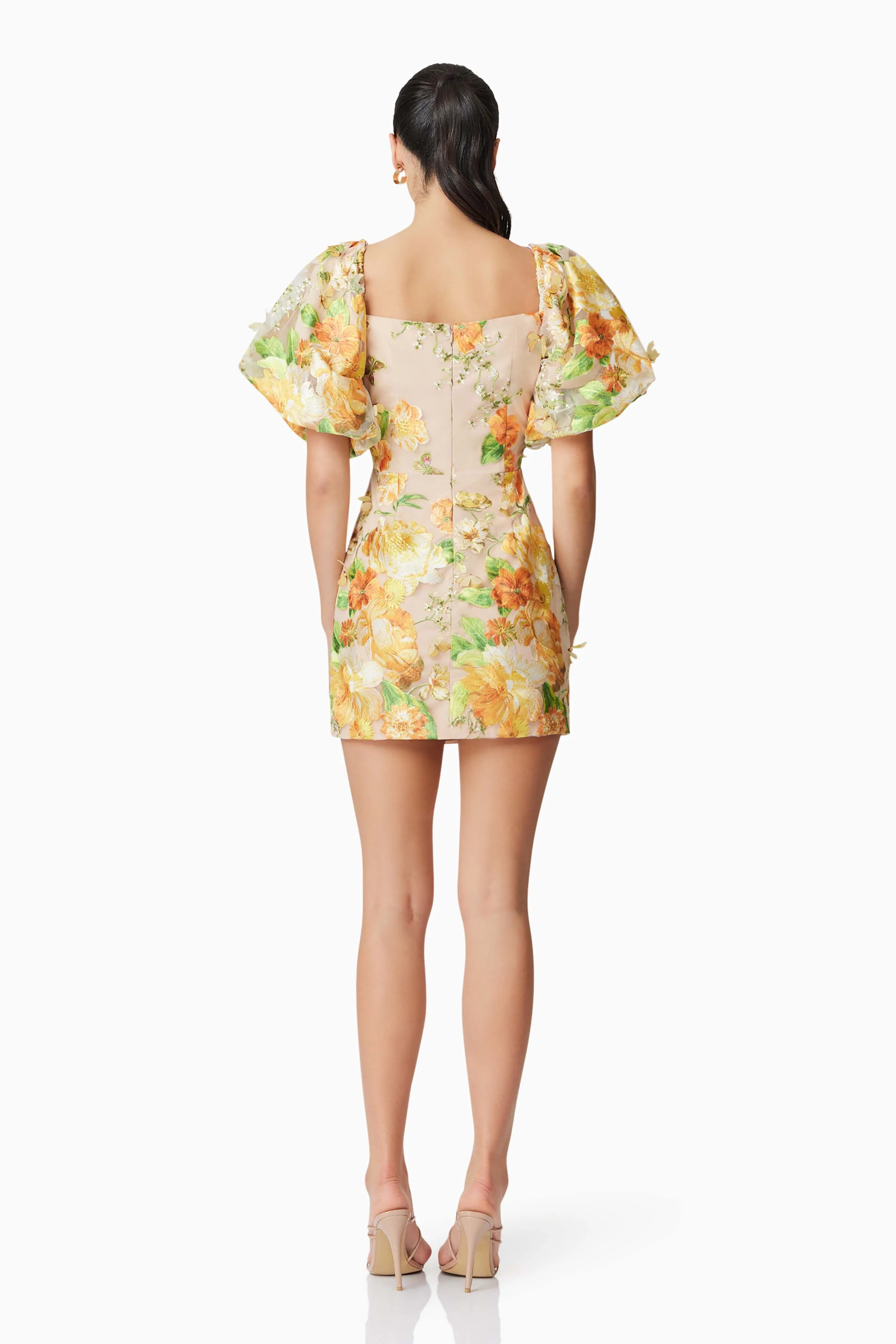 Aella Puff Sleeve Mini Dress in Yellow sold by Elliatt product image thumbnail 4
