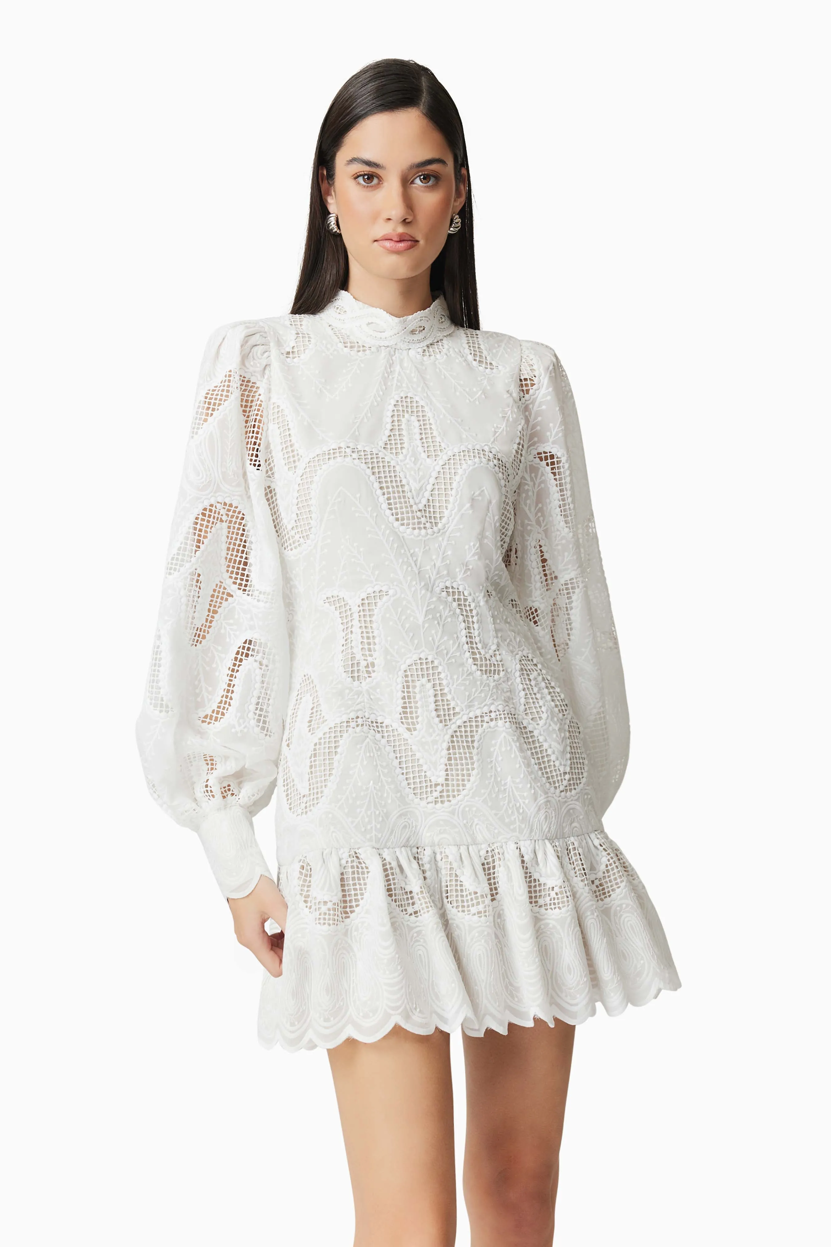 Eliza Long Sleeve Mini Dress in White sold by Elliatt product image thumbnail 5
