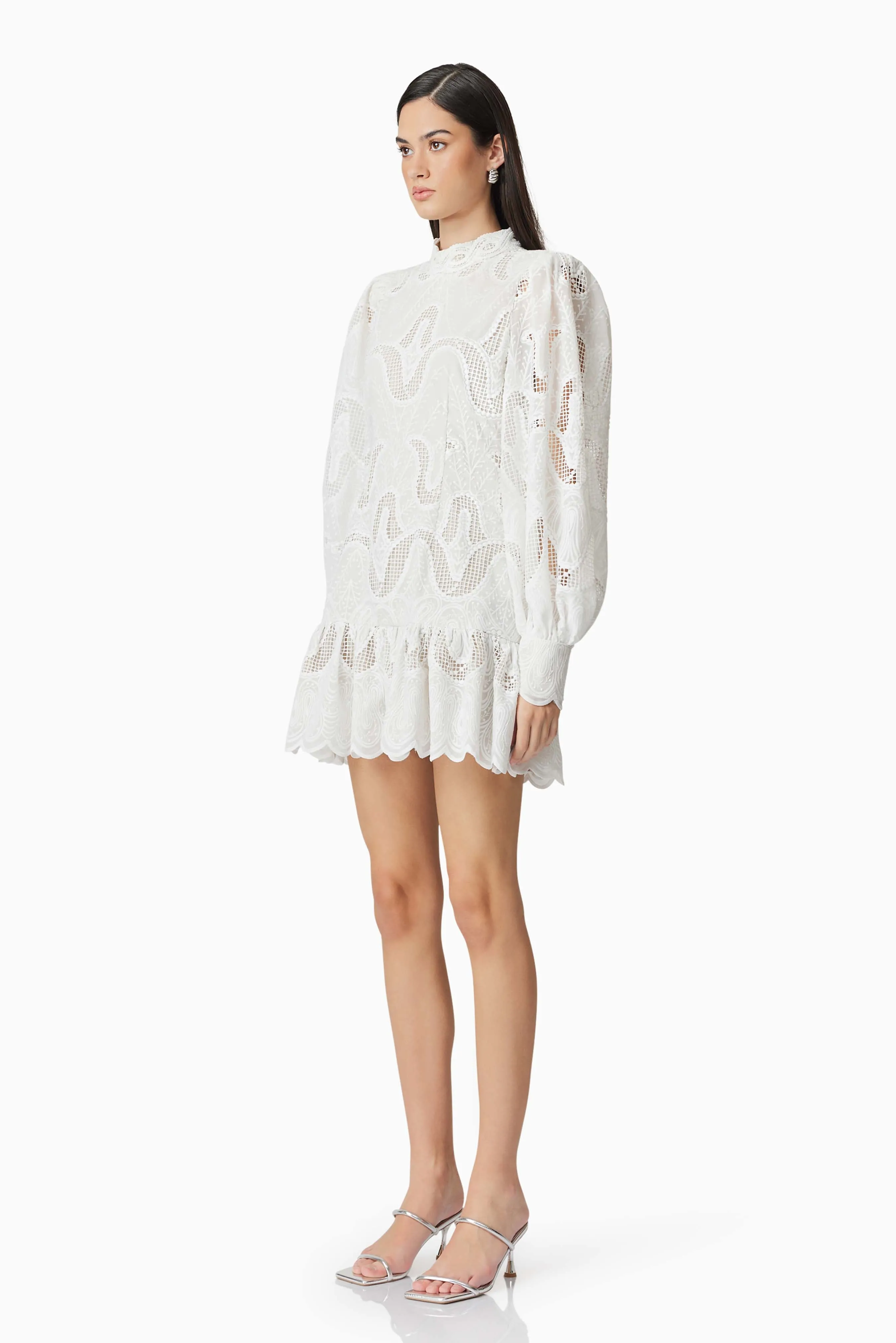Eliza Long Sleeve Mini Dress in White sold by Elliatt product image thumbnail 2