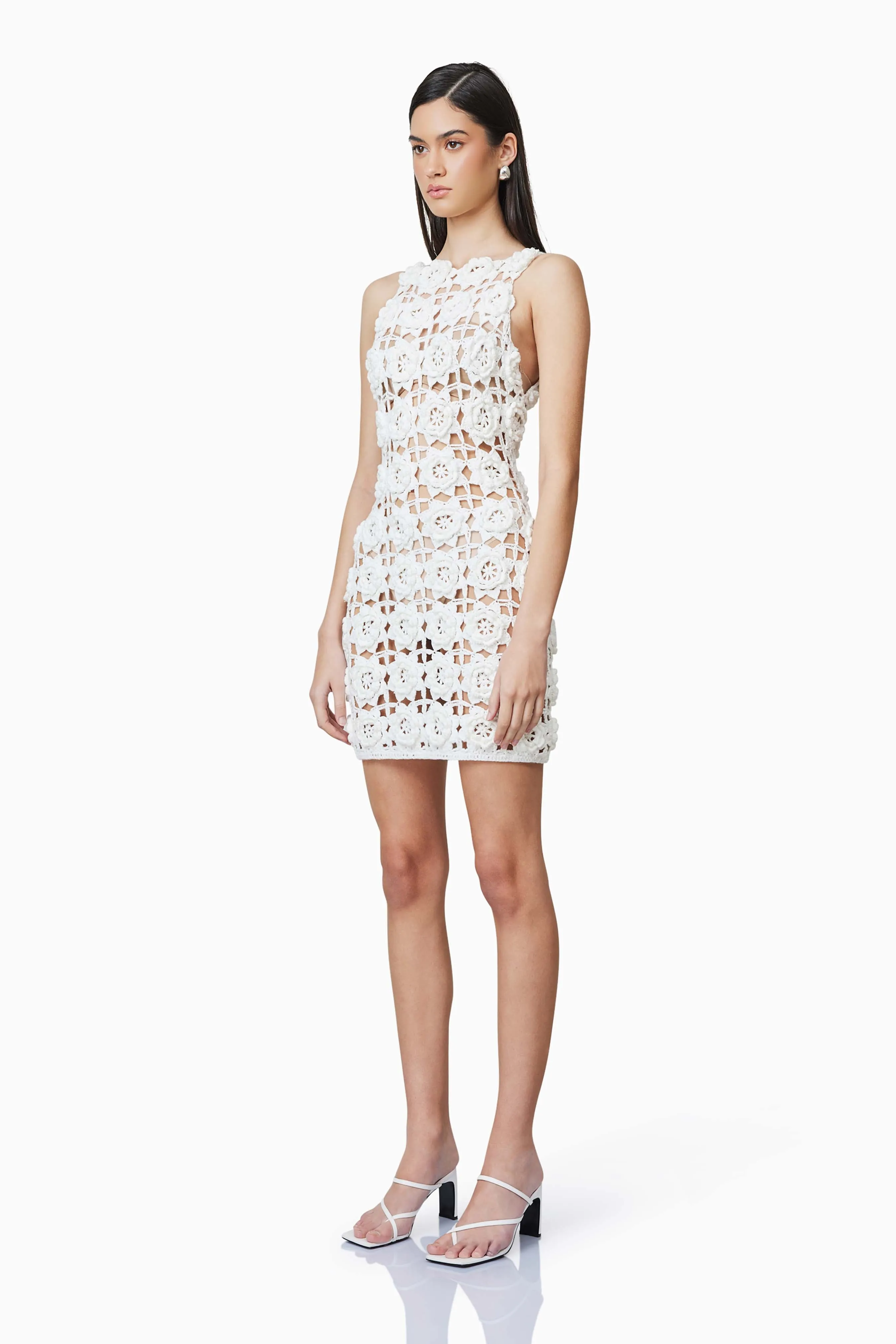 Elise Crochet Mini Dress in White sold by Elliatt product image thumbnail 2