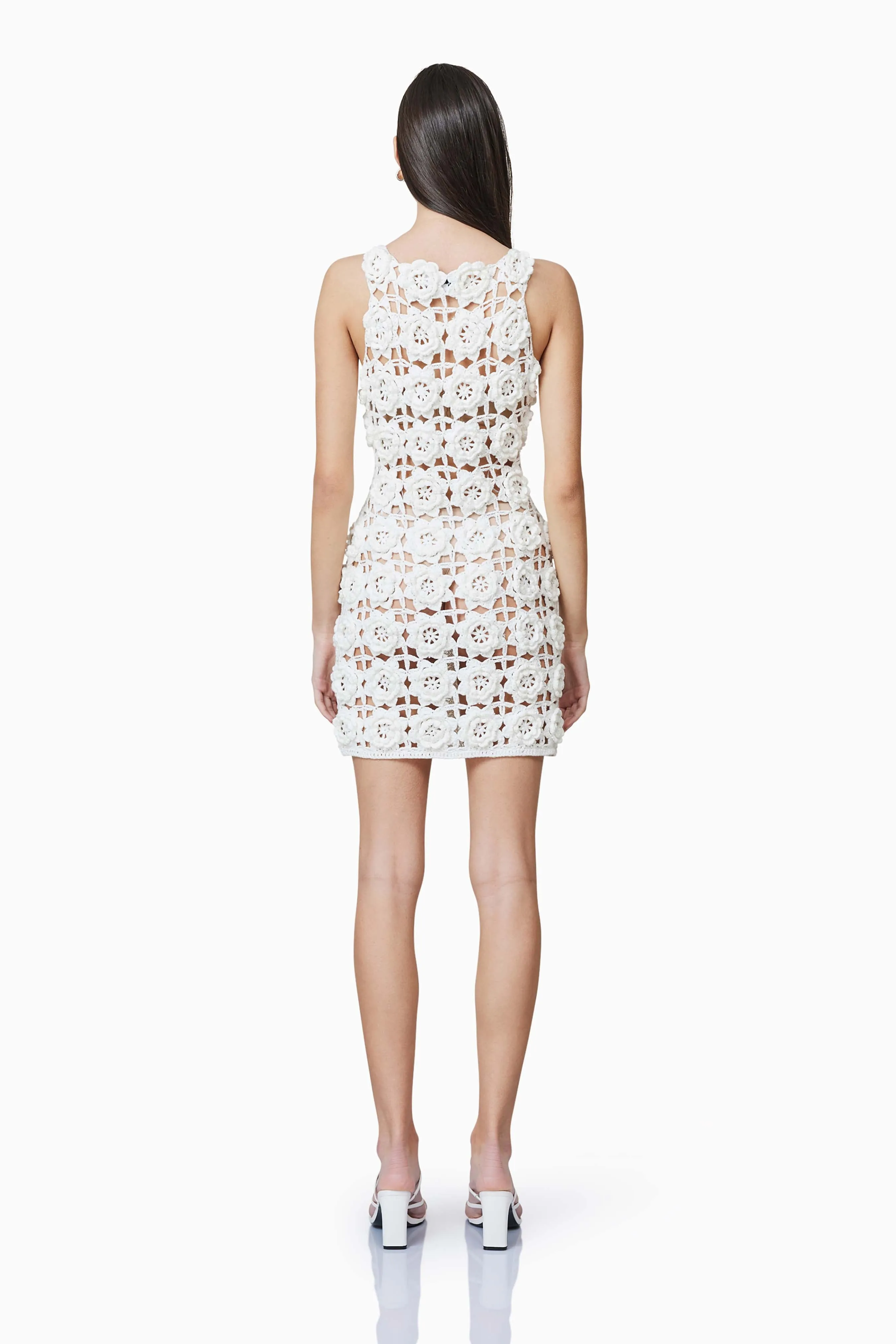 Elise Crochet Mini Dress in White sold by Elliatt product image thumbnail 4