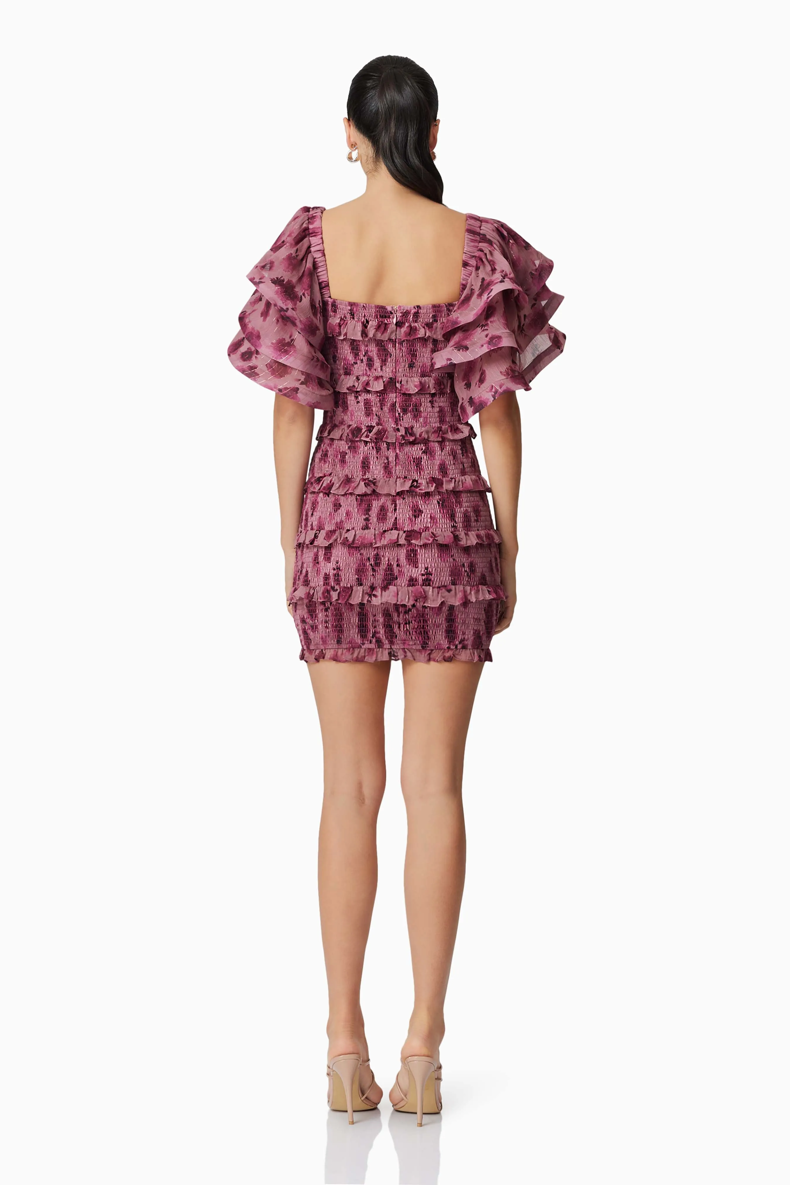 Monica Ruffled Mini Dress in Purple sold by Elliatt product image thumbnail 4