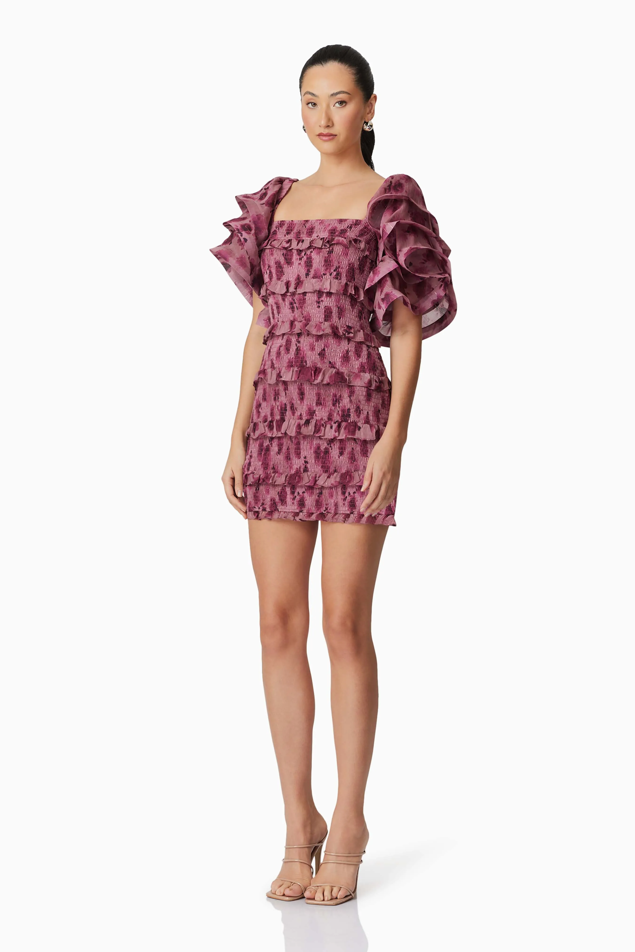 Monica Ruffled Mini Dress in Purple sold by Elliatt product image thumbnail 2