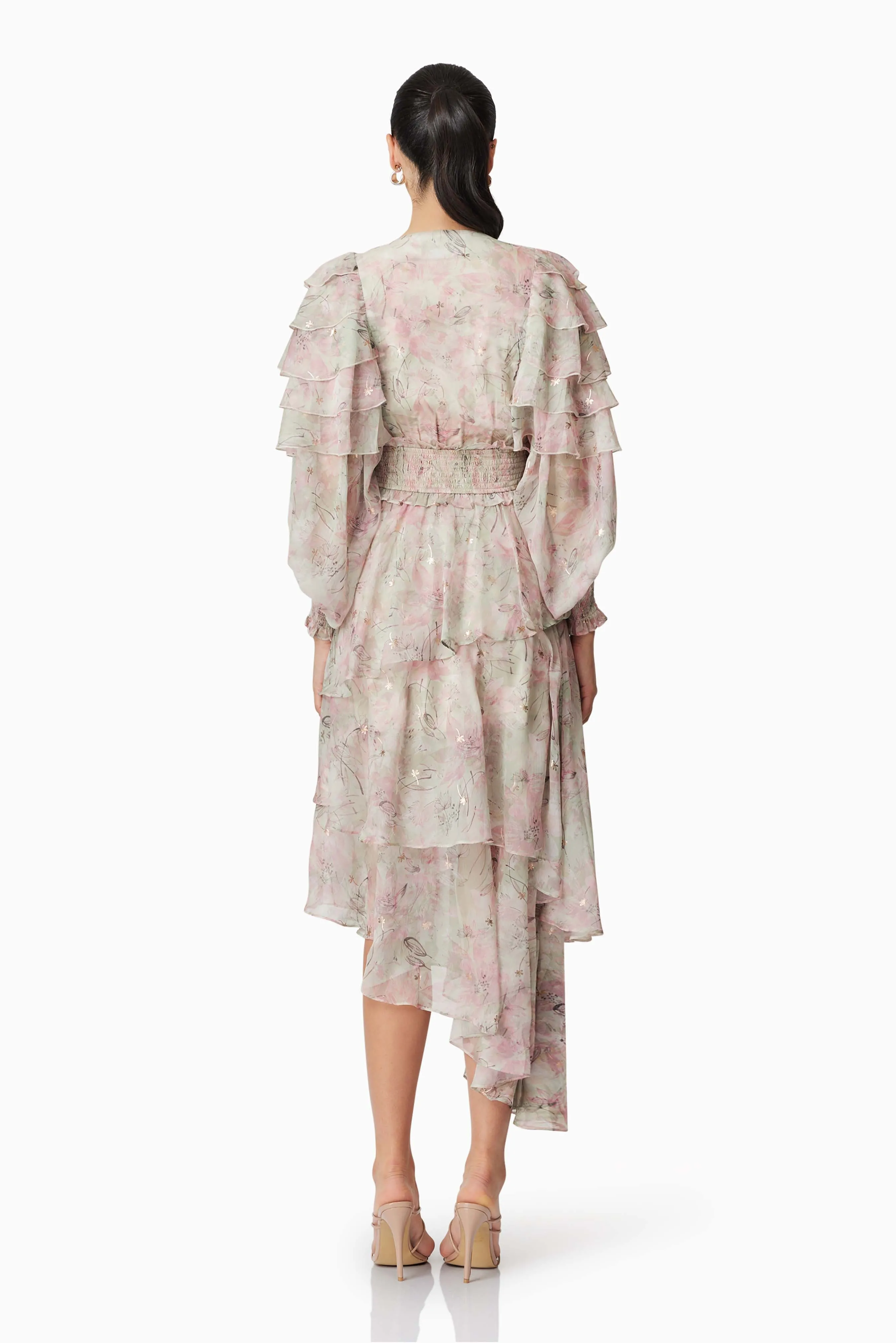 Monica Long Sleeve Midi Dress in Floral sold by Elliatt product image thumbnail 4