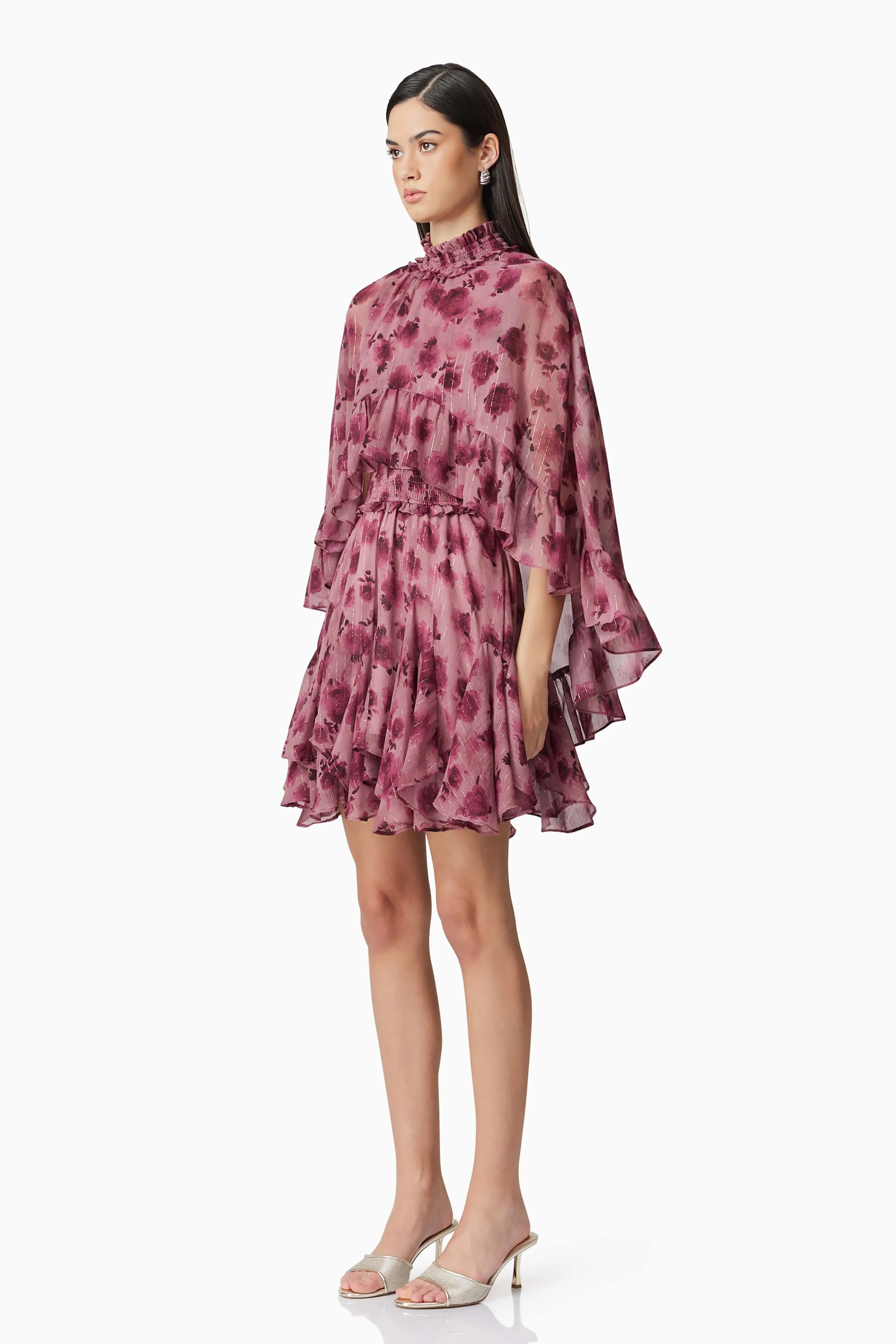 Monica Cape Mini Dress in purple sold by Elliatt product image thumbnail 2