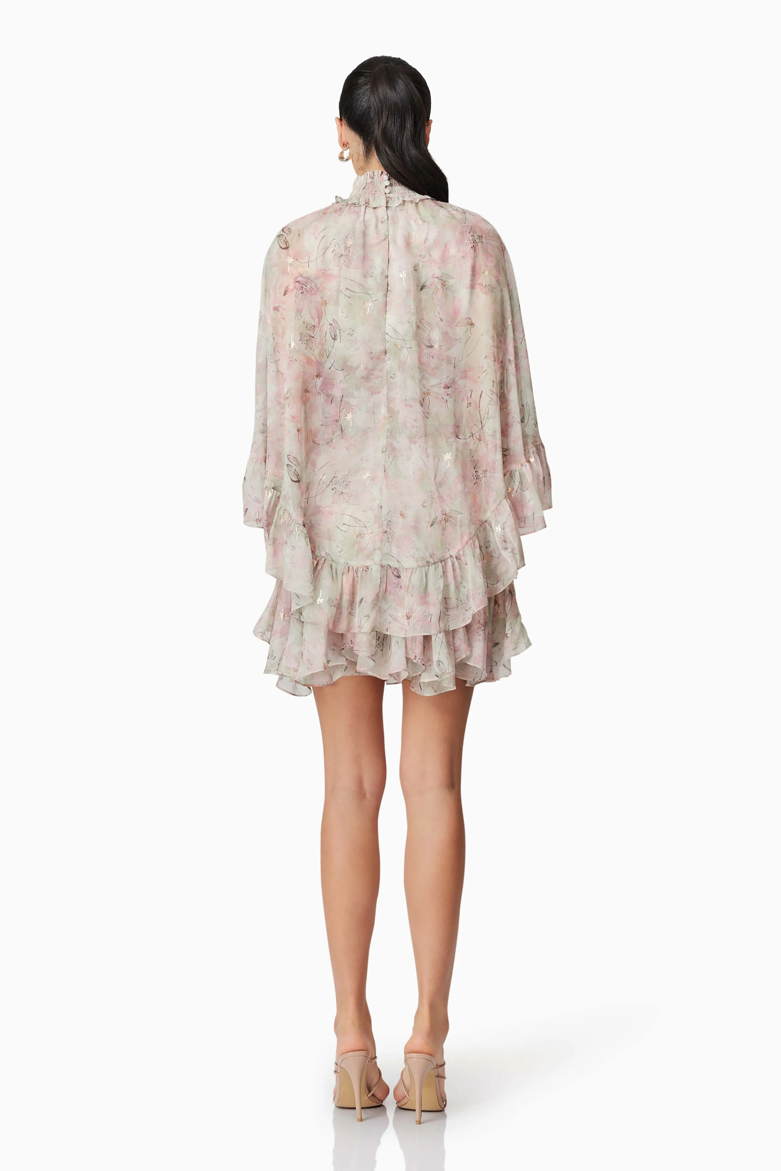 Monica Cape Mini Dress in Floral sold by Elliatt product image thumbnail 4