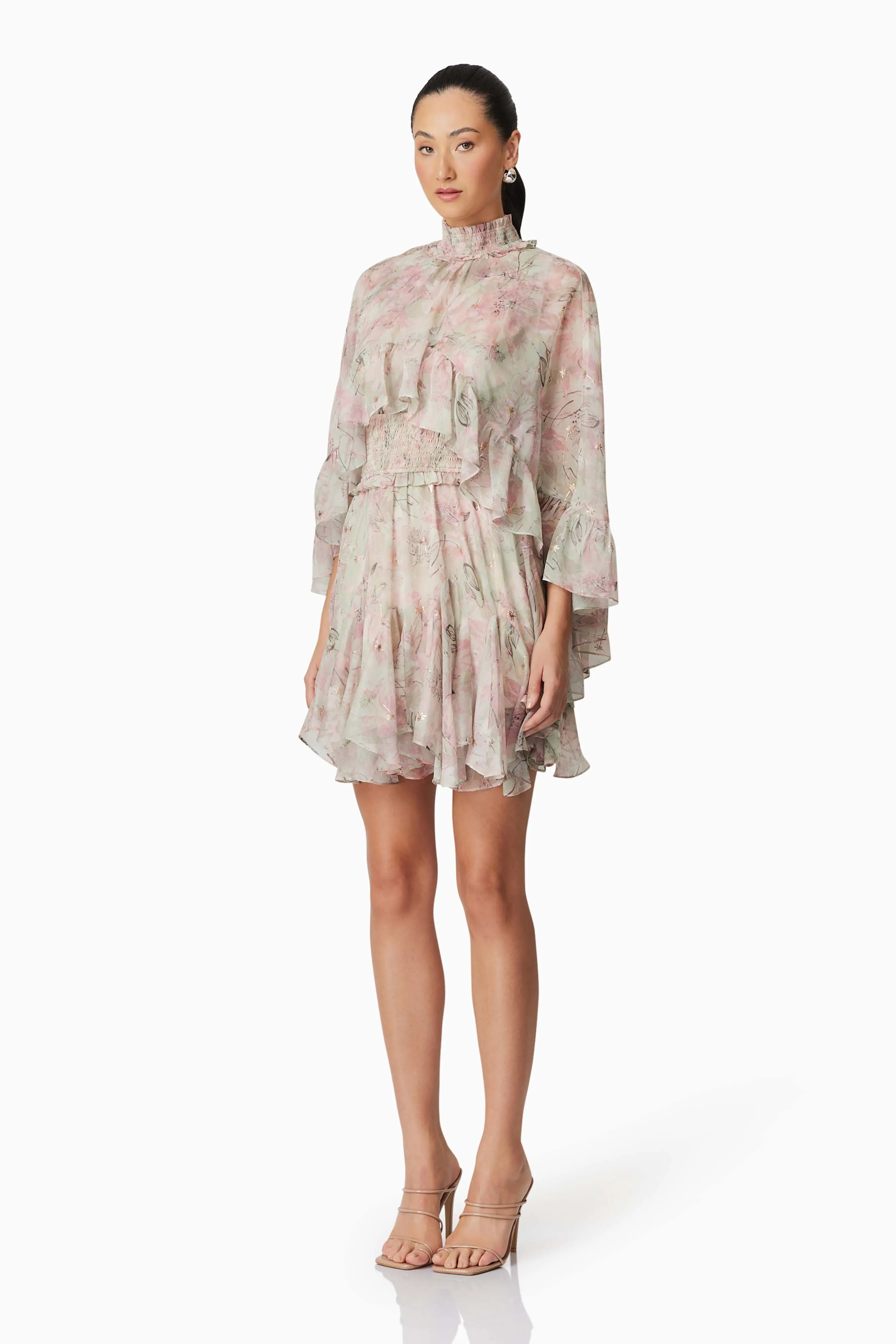 Monica Cape Mini Dress in Floral sold by Elliatt product image thumbnail 2