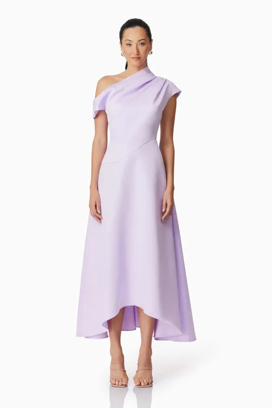 Marissa One Shoulder Gown in Purple sold by Elliatt