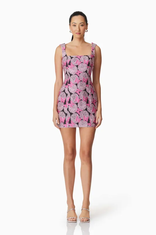 Aimee Floral Mini Dress in Pink sold by Elliatt