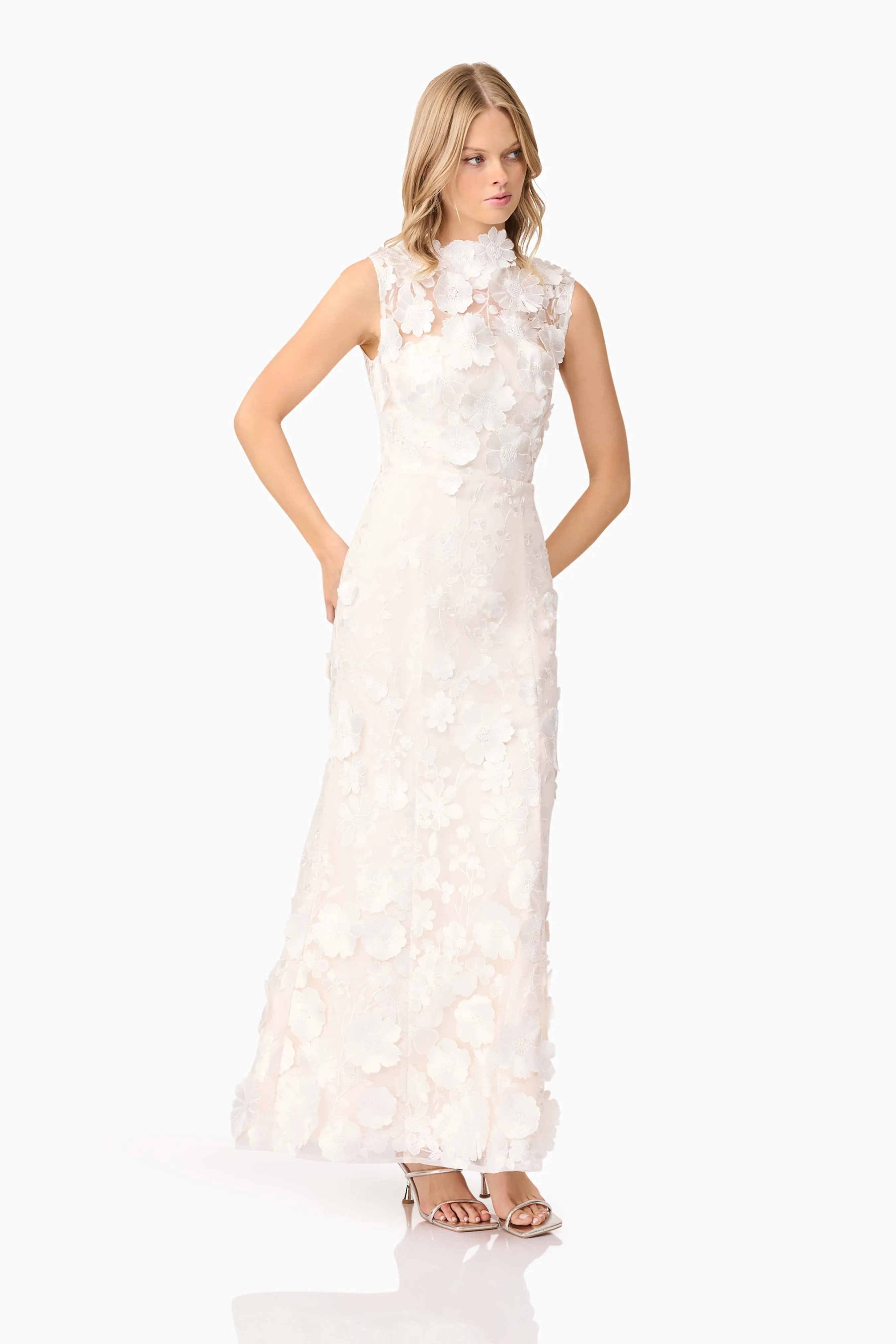 Yvette 3D Gown in White sold by Elliatt product image thumbnail 3