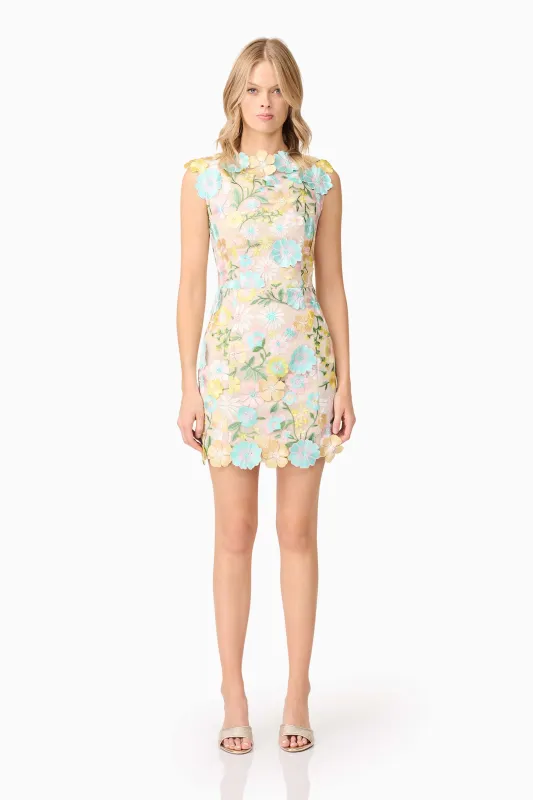 Yvette 3D Mini Dress In Floral sold by Elliatt