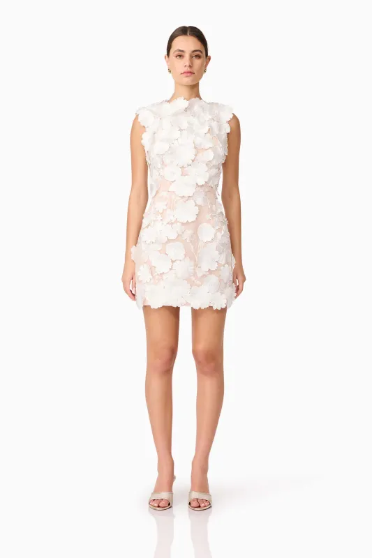 Yvette 3D Dress In White sold by Elliatt