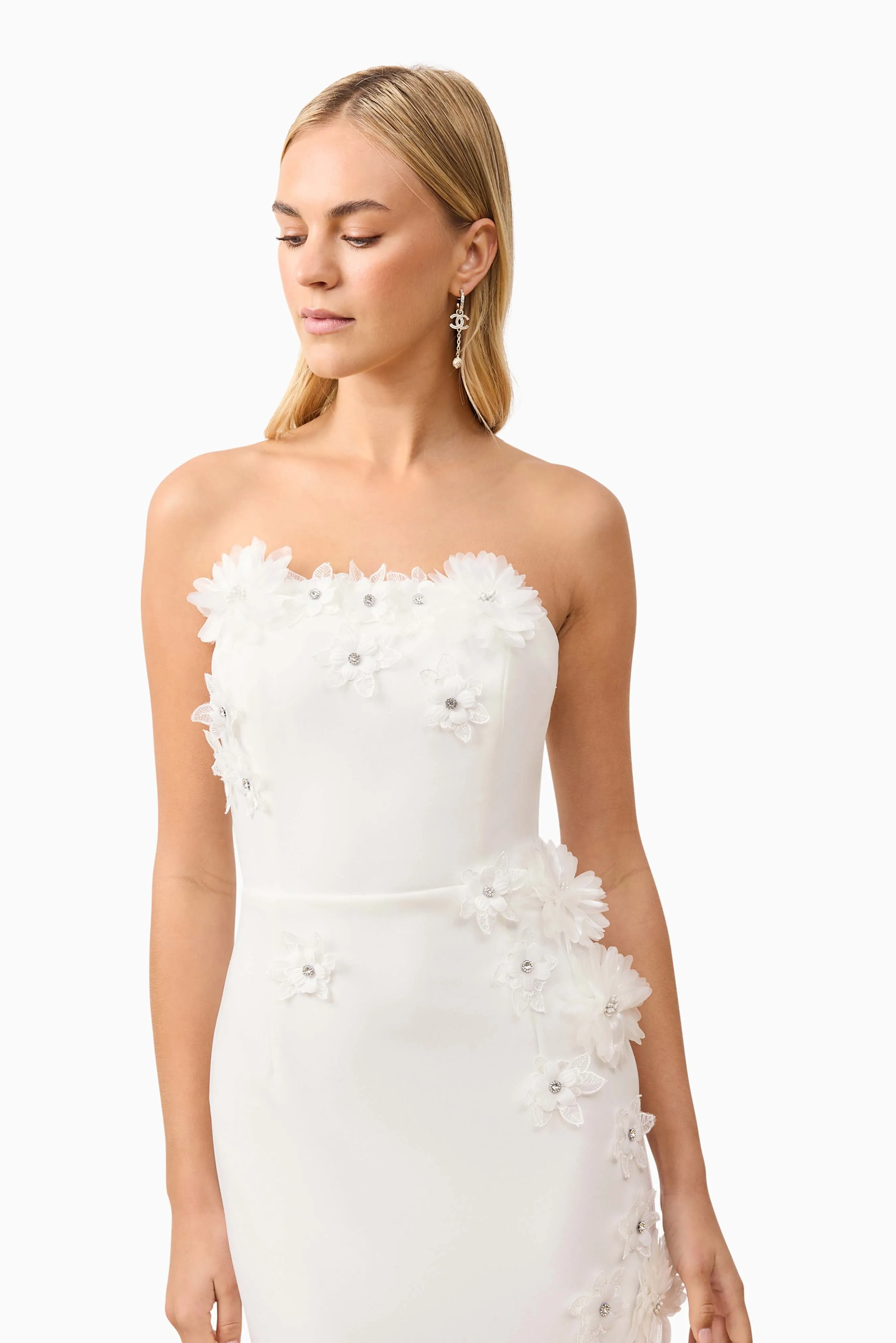 Kiara Strapless Midi Dress in White sold by Elliatt product image thumbnail 5