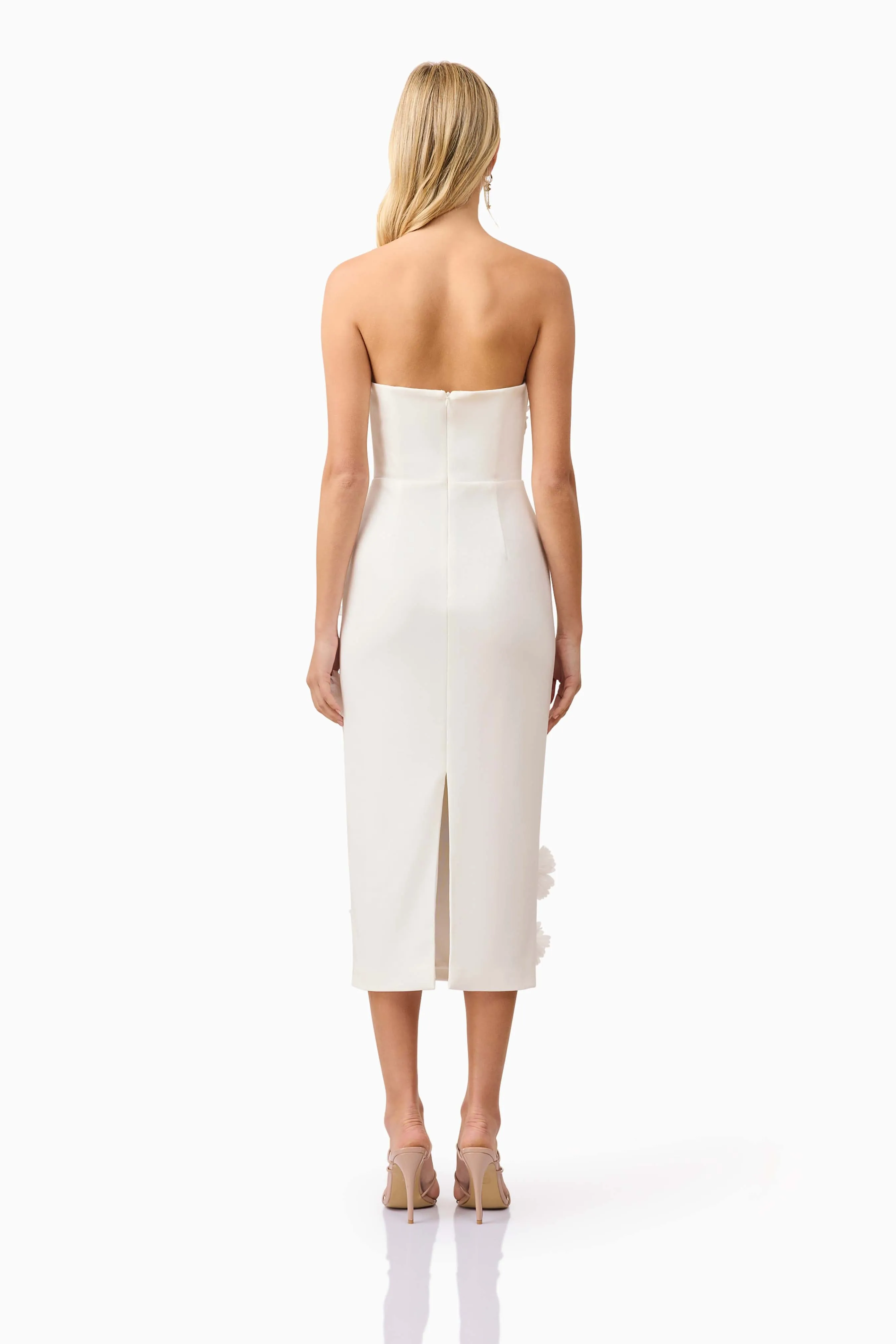 Kiara Strapless Midi Dress in White sold by Elliatt product image thumbnail 4