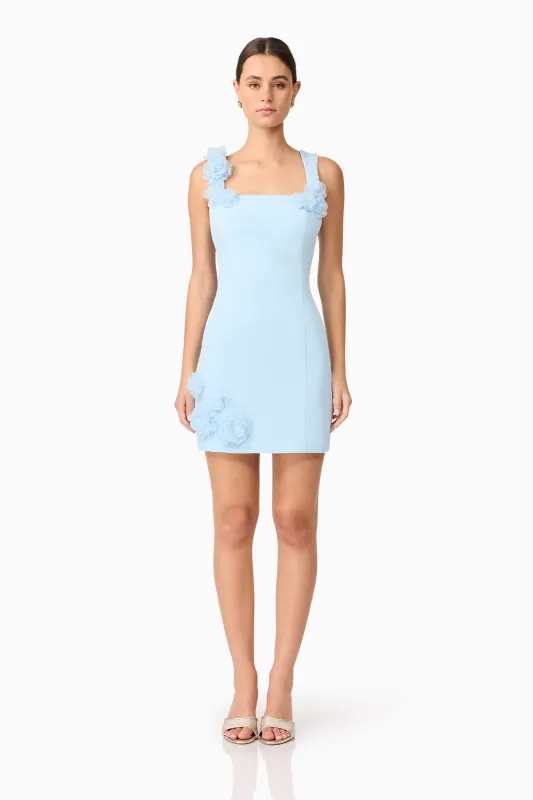 Trompe 3D Mini Dress in Blue sold by Elliatt