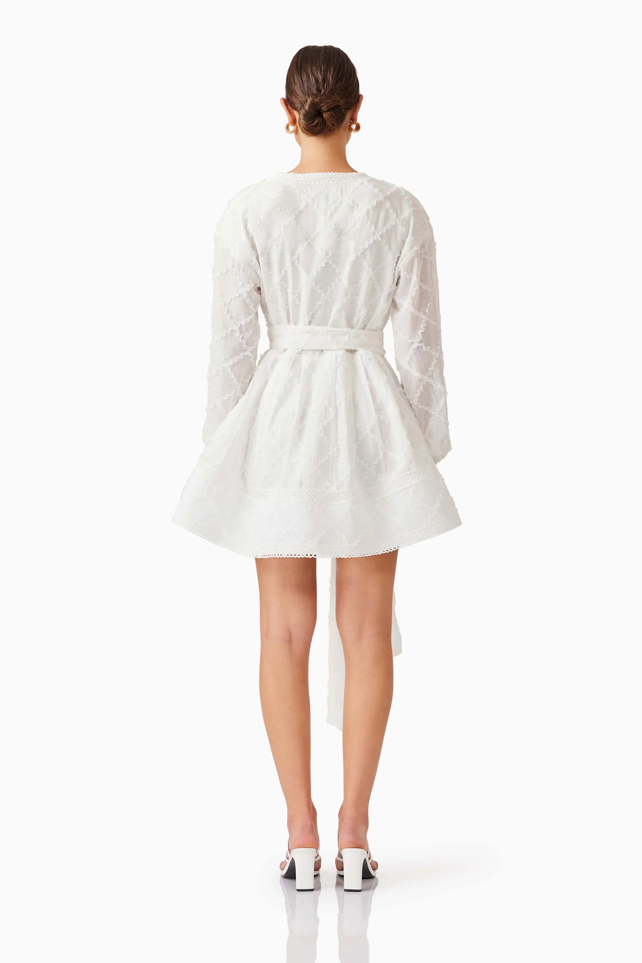 Iris Long Sleeve Mini Dress in White sold by Elliatt product image thumbnail 5